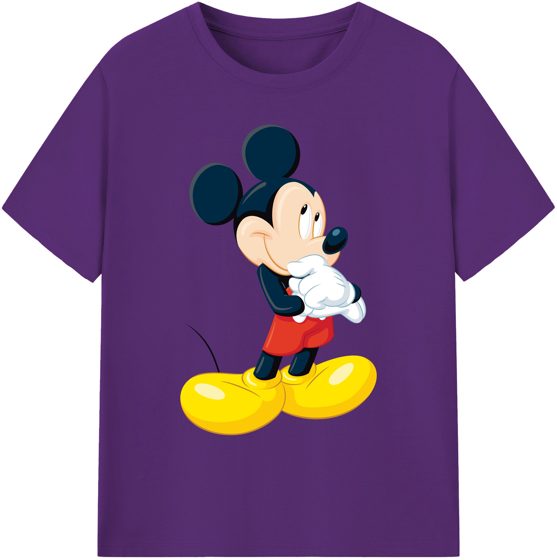 ミッキーマウス Mickey Mouse 綿100％ メンズ半袖Tシャツ｜肌触りやわらか＆通気性