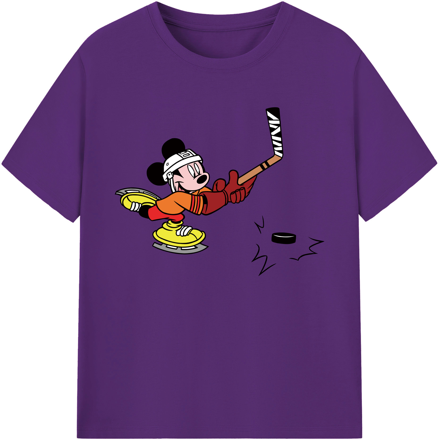 ミッキーマウス Mickey Mouse 綿100％ メンズ半袖Tシャツ｜肌触りやわらか＆通気性