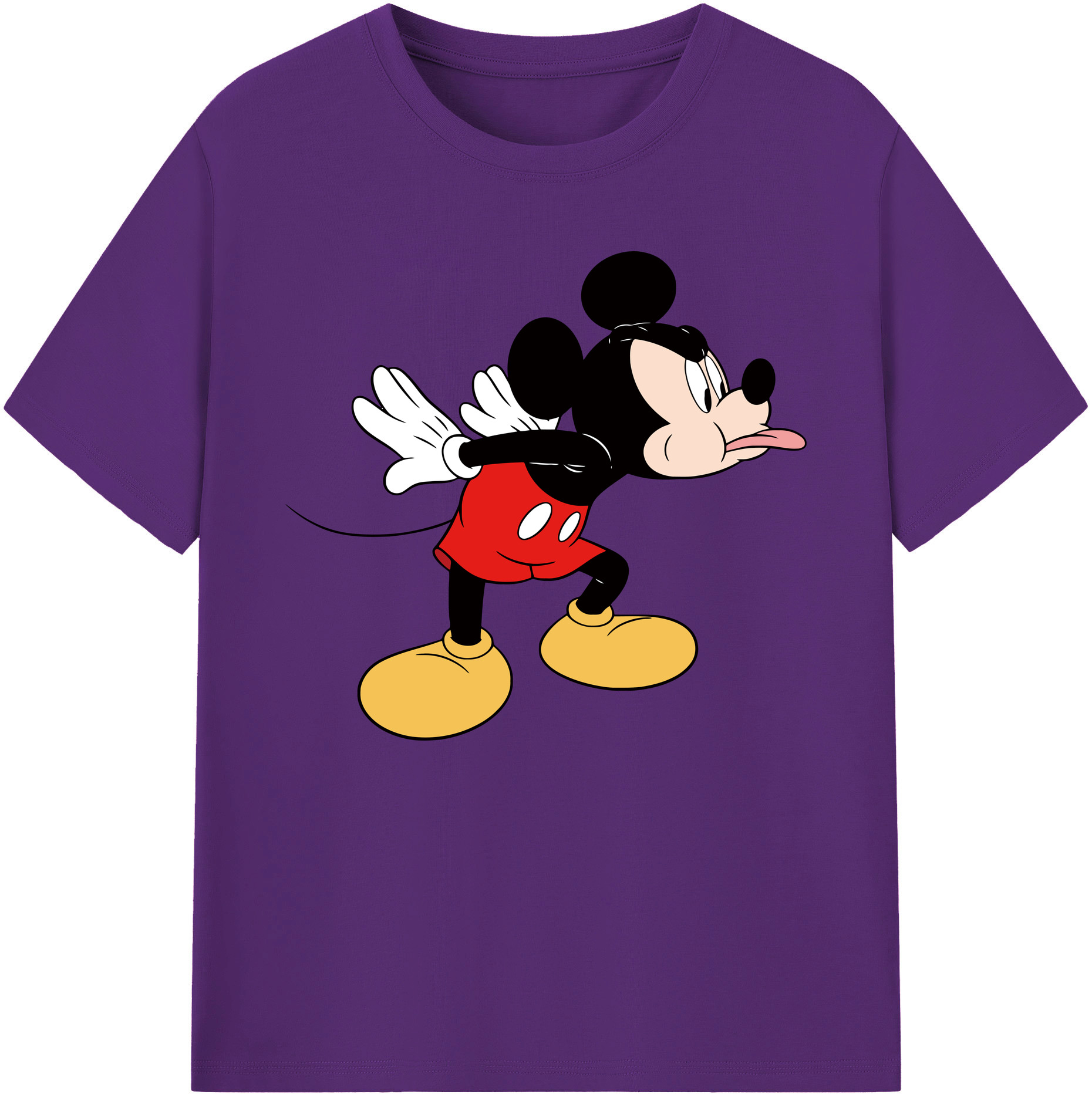 ミッキーマウス Mickey Mouse 綿100％ メンズ半袖Tシャツ｜肌触りやわらか＆通気性