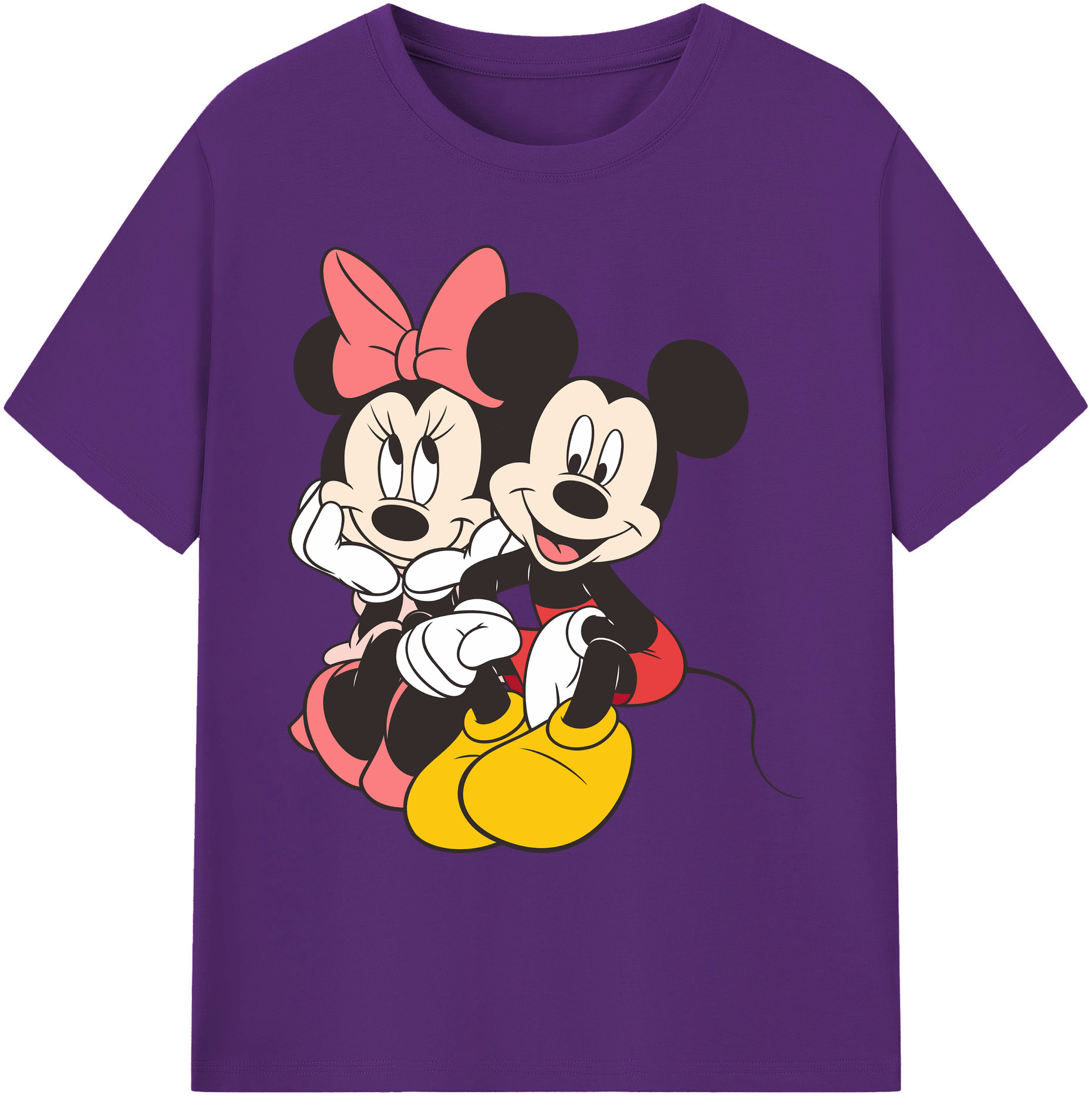 ミッキーマウス Mickey Mouse 綿100％ メンズ半袖Tシャツ｜肌触りやわらか＆通気性