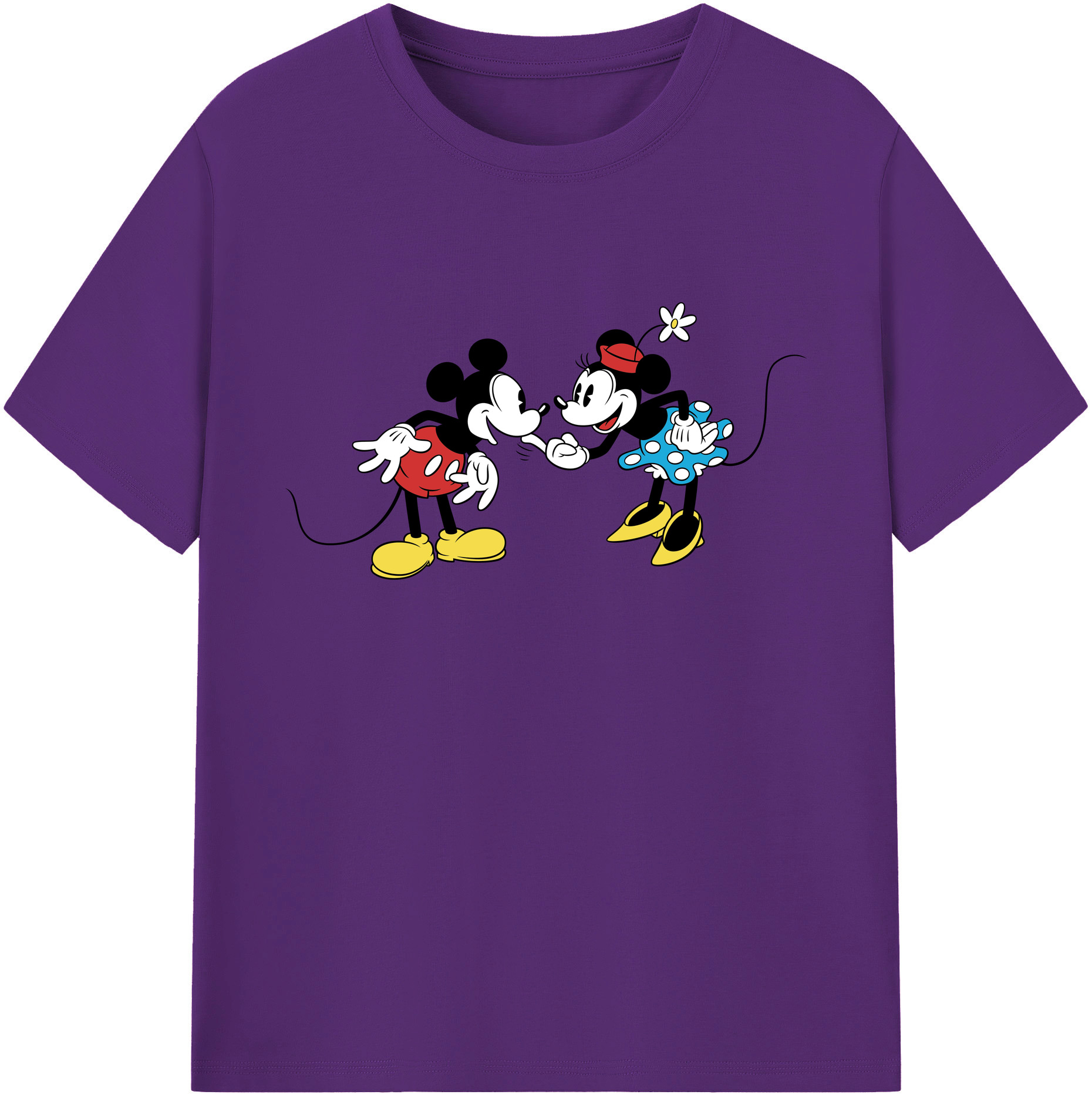 ミッキーマウス Mickey Mouse 綿100％ メンズ半袖Tシャツ｜肌触りやわらか＆通気性