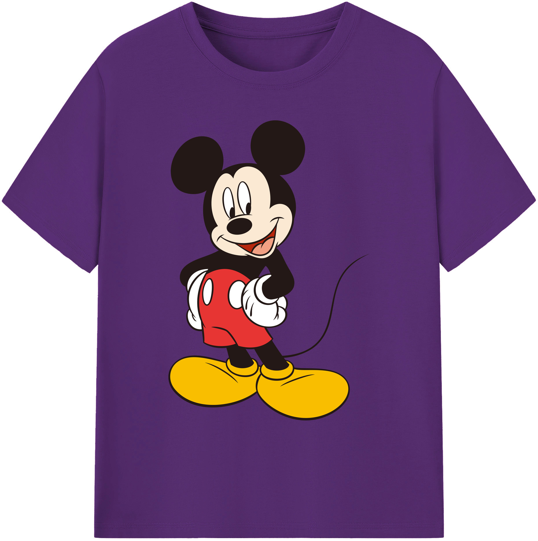 ミッキーマウス Mickey Mouse 綿100％ メンズ半袖Tシャツ｜肌触りやわらか＆通気性
