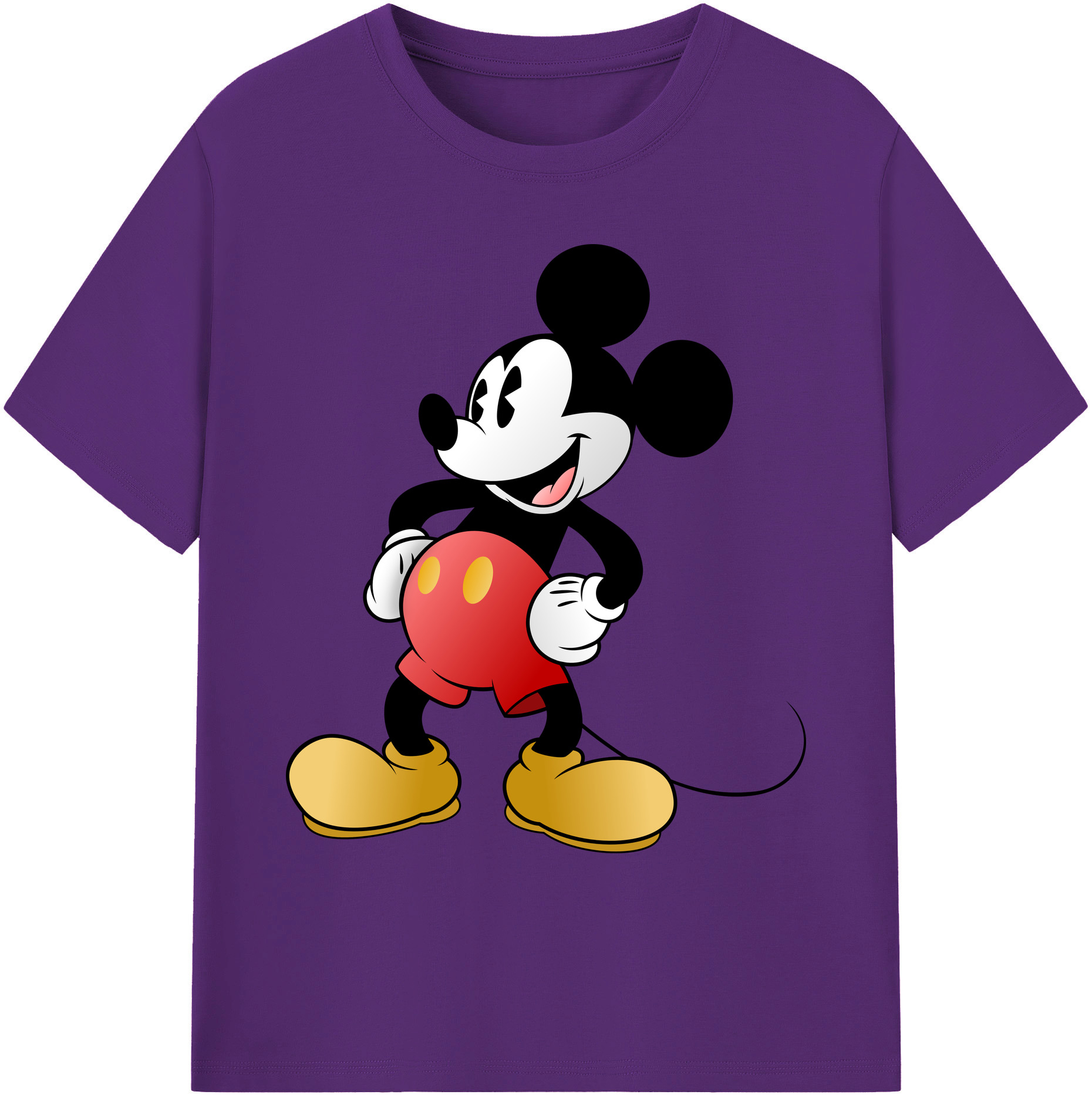 ミッキーマウス Mickey Mouse 綿100％ メンズ半袖Tシャツ｜肌触りやわらか＆通気性
