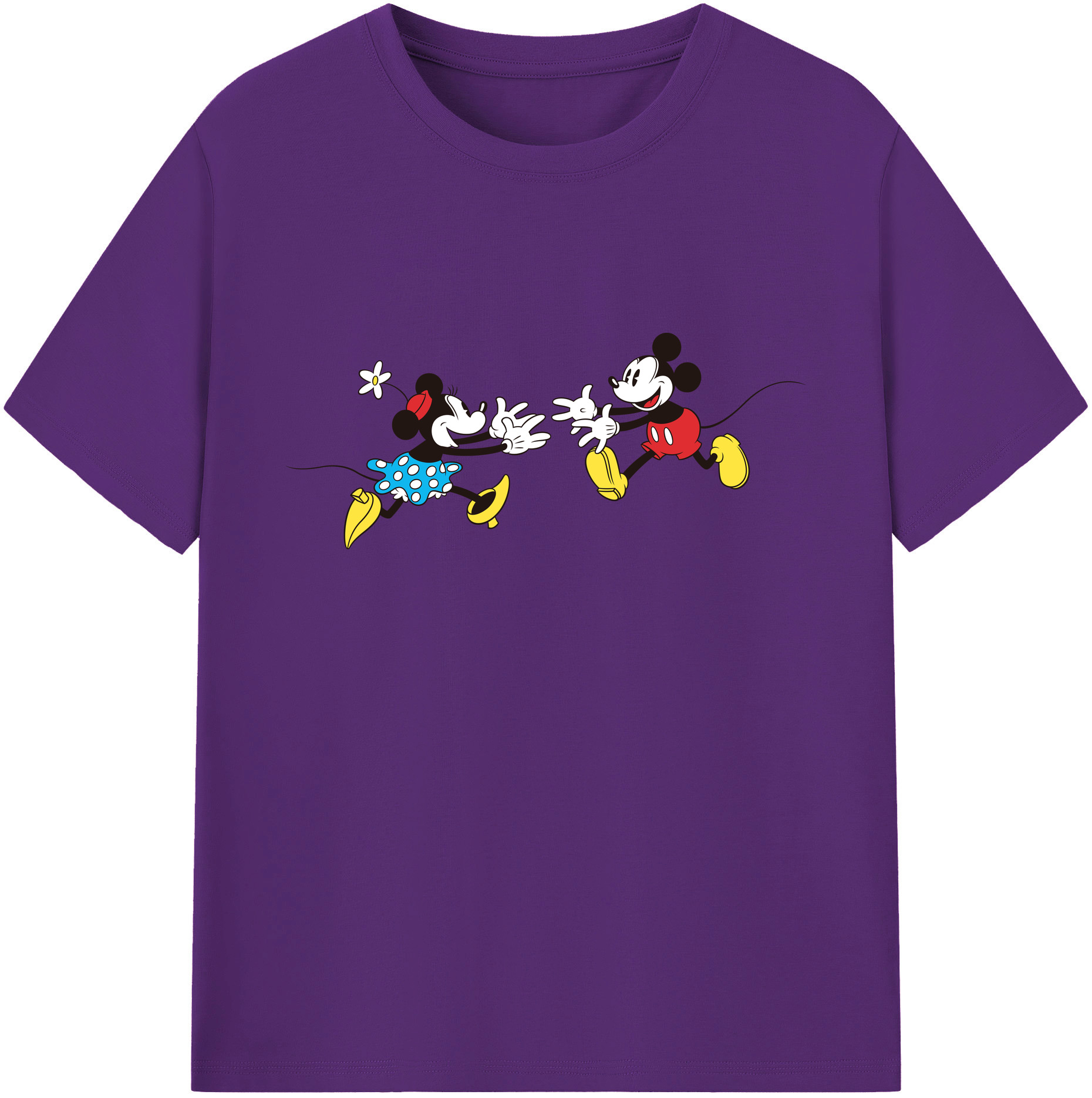 ミッキーマウス Mickey Mouse 綿100％ メンズ半袖Tシャツ｜肌触りやわらか＆通気性