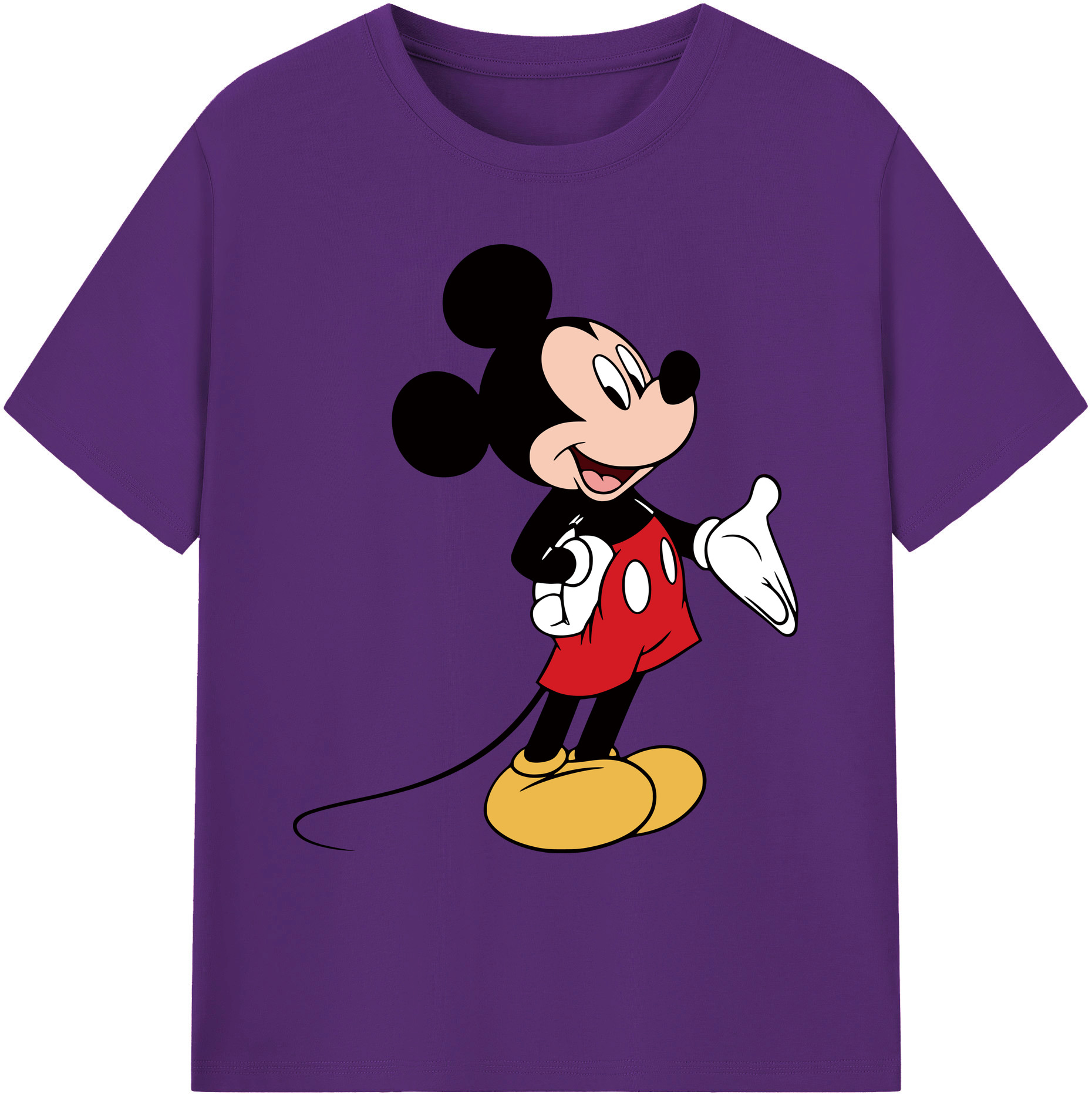 ミッキーマウス Mickey Mouse 綿100％ メンズ半袖Tシャツ｜肌触りやわらか＆通気性