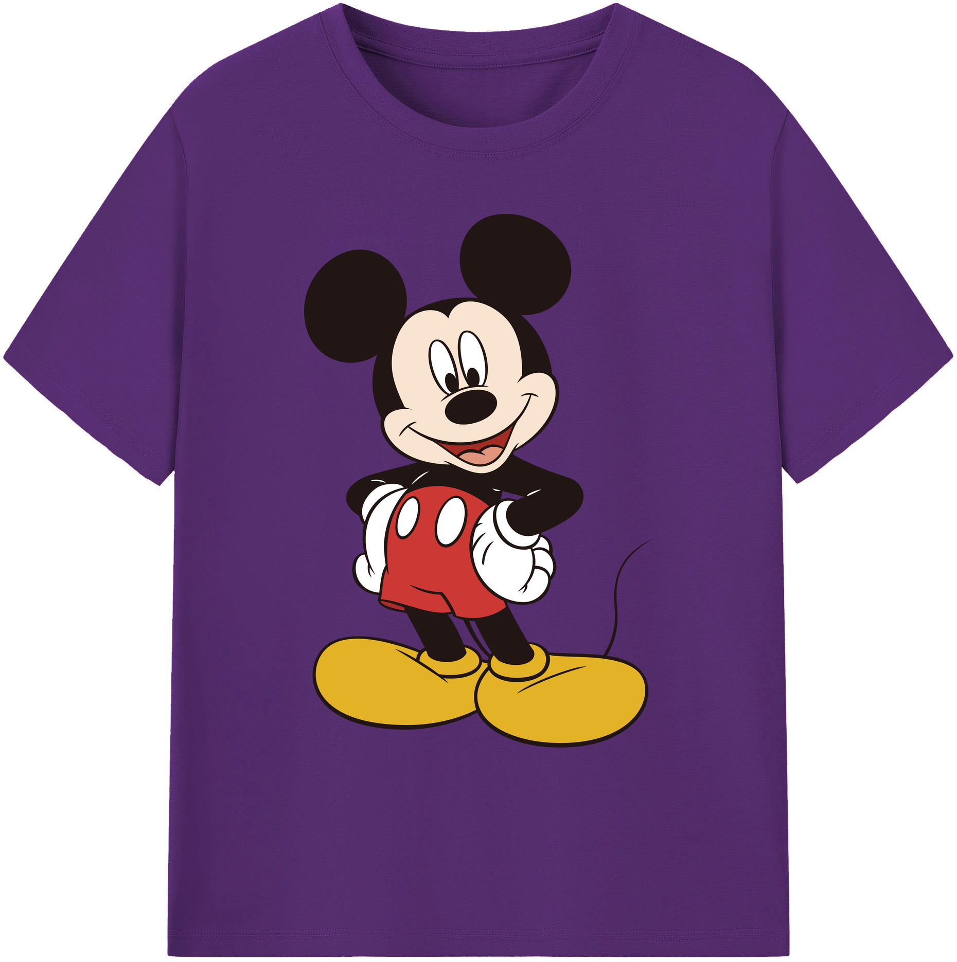 ミッキーマウス Mickey Mouse 綿100％ メンズ半袖Tシャツ｜肌触りやわらか＆通気性