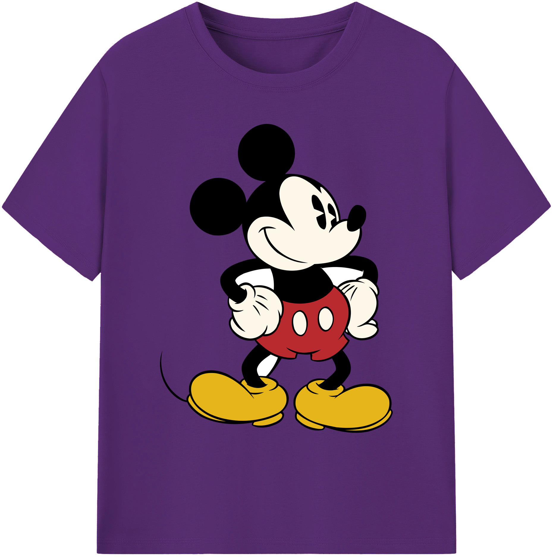ミッキーマウス Mickey Mouse 綿100％ メンズ半袖Tシャツ｜肌触りやわらか＆通気性