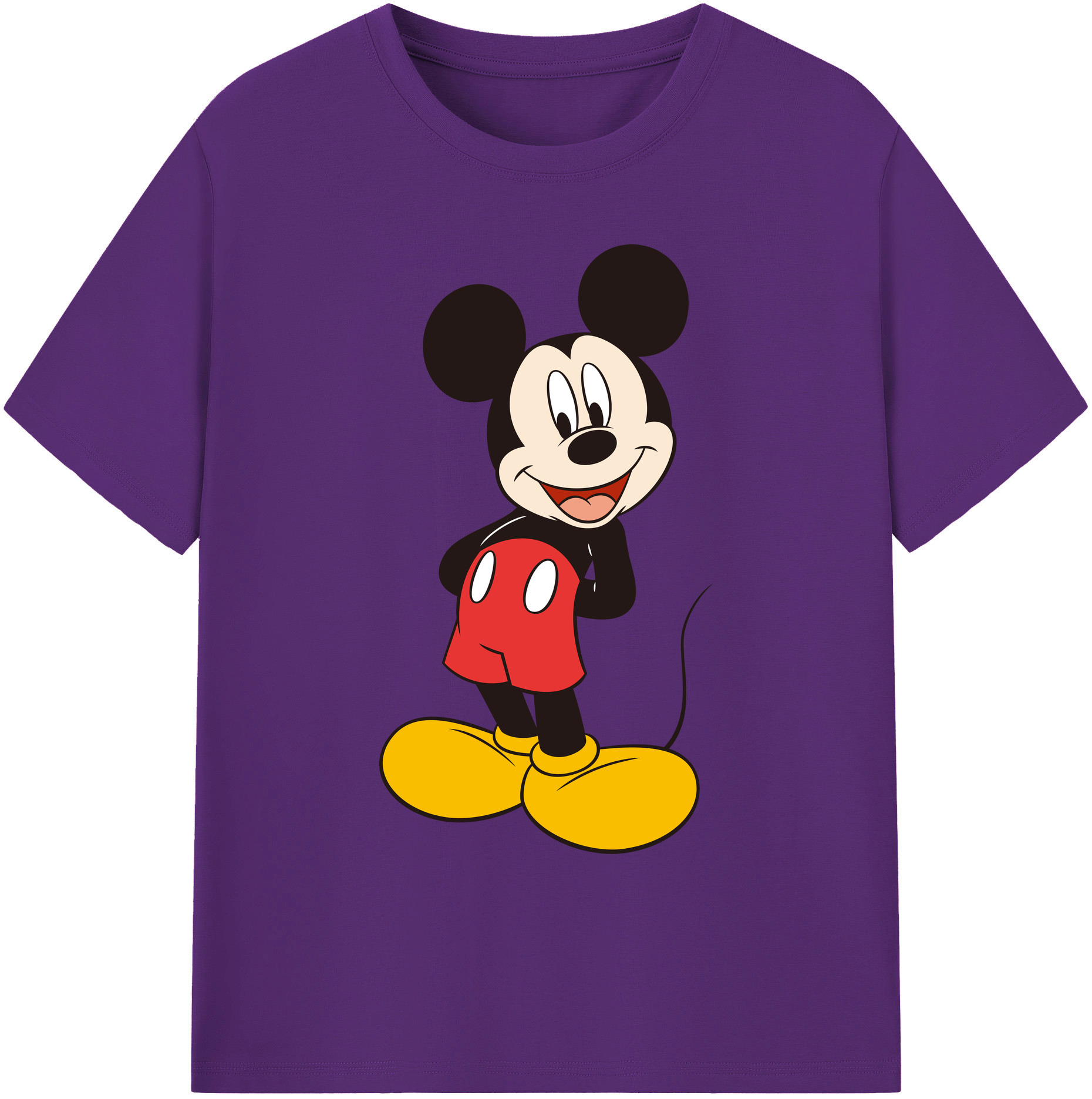 ミッキーマウス Mickey Mouse 綿100％ メンズ半袖Tシャツ｜肌触りやわらか＆通気性