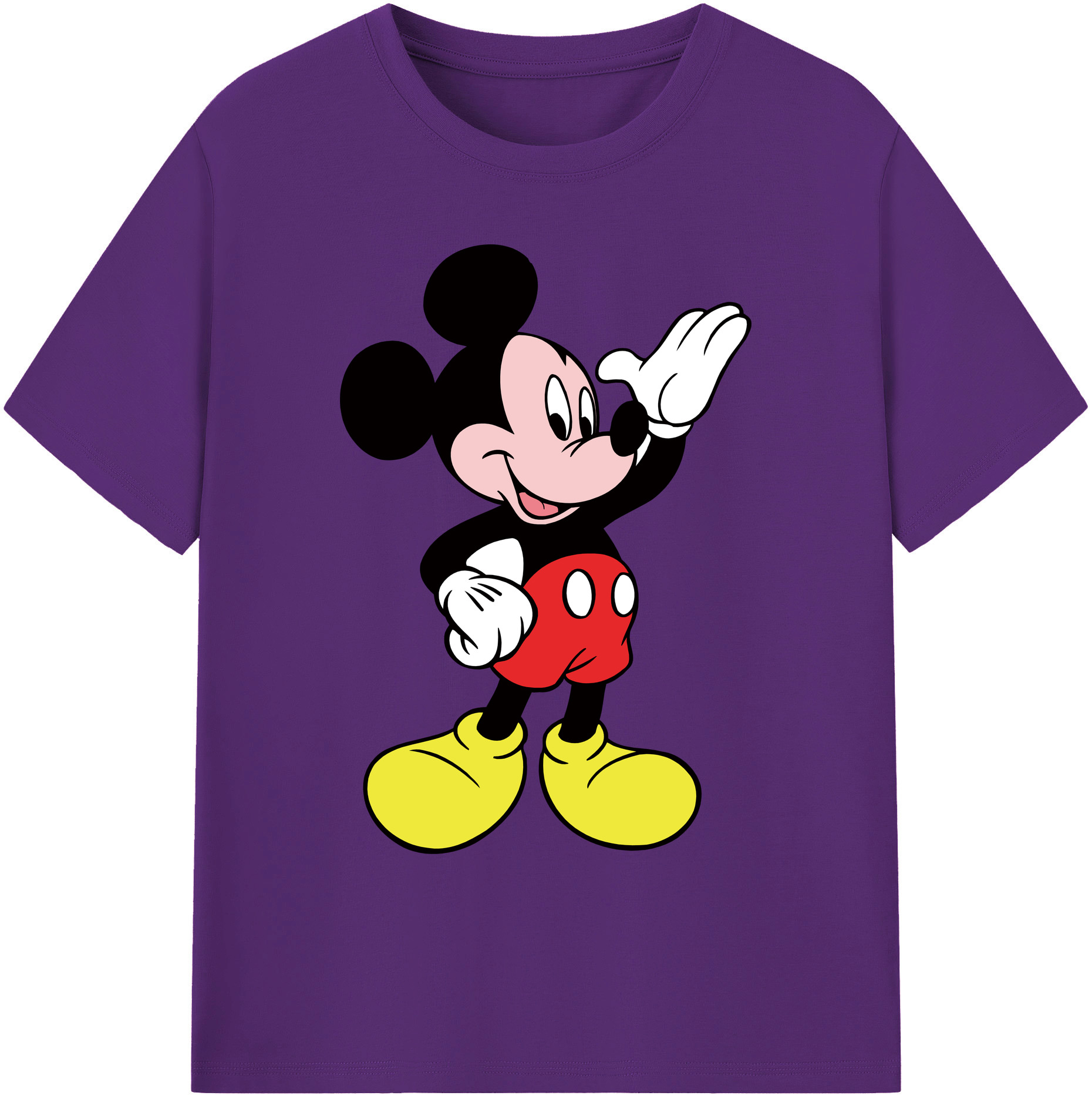 ミッキーマウス Mickey Mouse 綿100％ メンズ半袖Tシャツ｜肌触りやわらか＆通気性