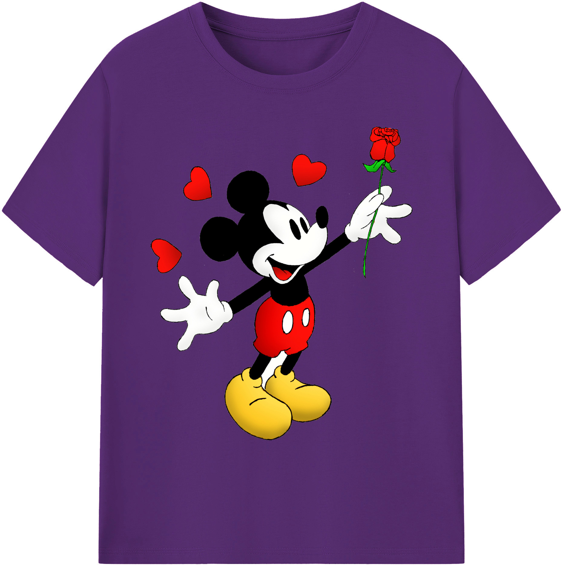 ミッキーマウス Mickey Mouse 綿100％ メンズ半袖Tシャツ｜肌触りやわらか＆通気性
