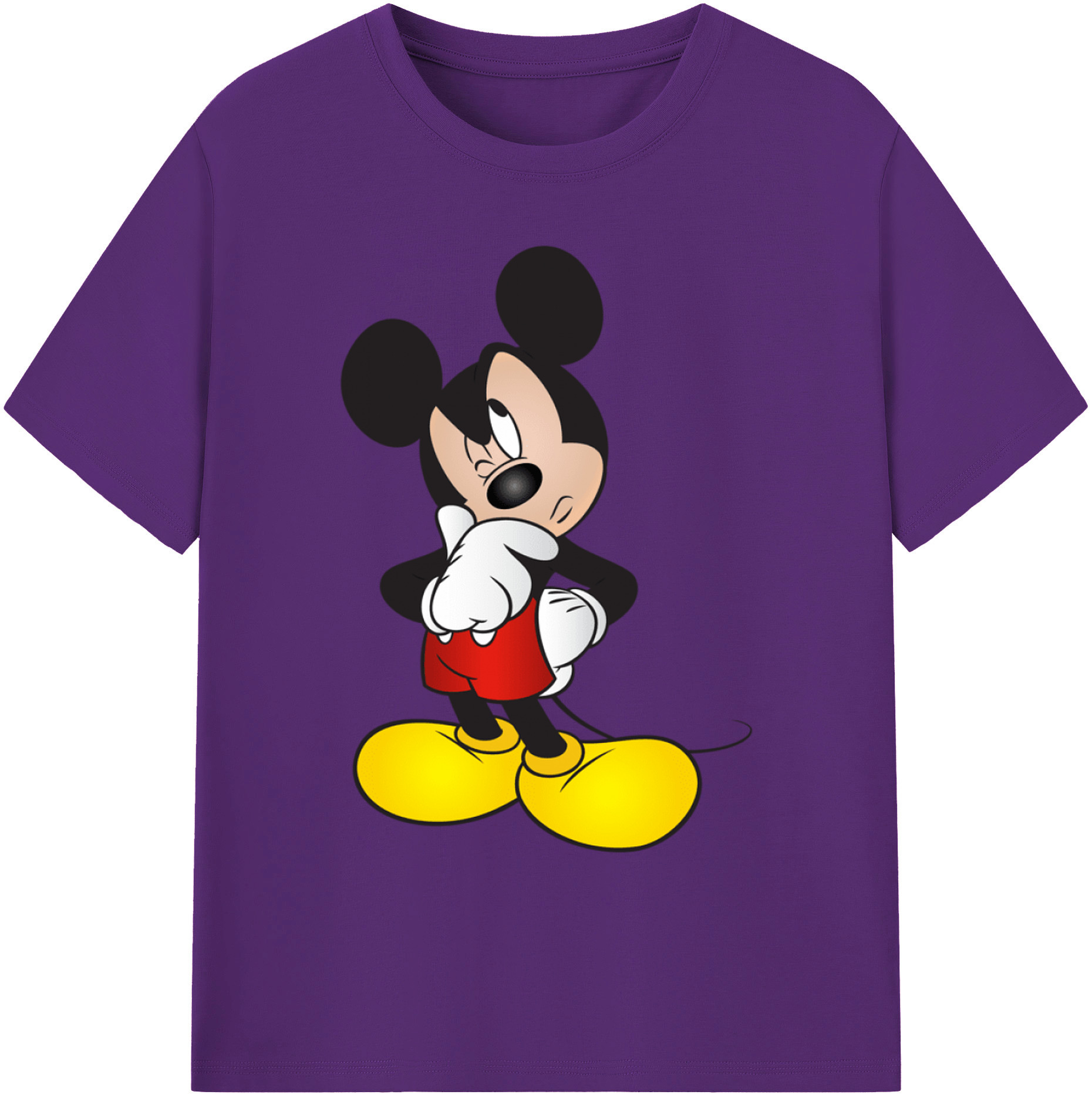 ミッキーマウス Mickey Mouse 綿100％ メンズ半袖Tシャツ｜肌触りやわらか＆通気性