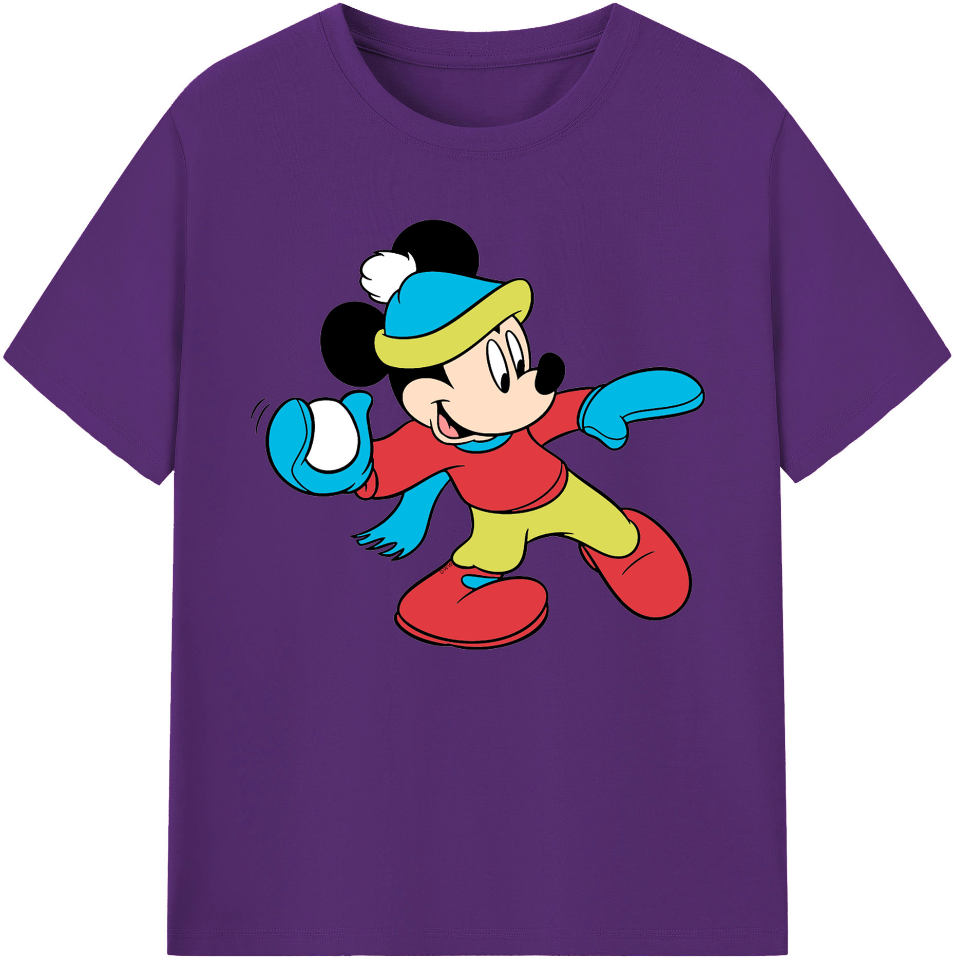 ミッキーマウス Mickey Mouse 綿100％ メンズ半袖Tシャツ｜肌触りやわらか＆通気性