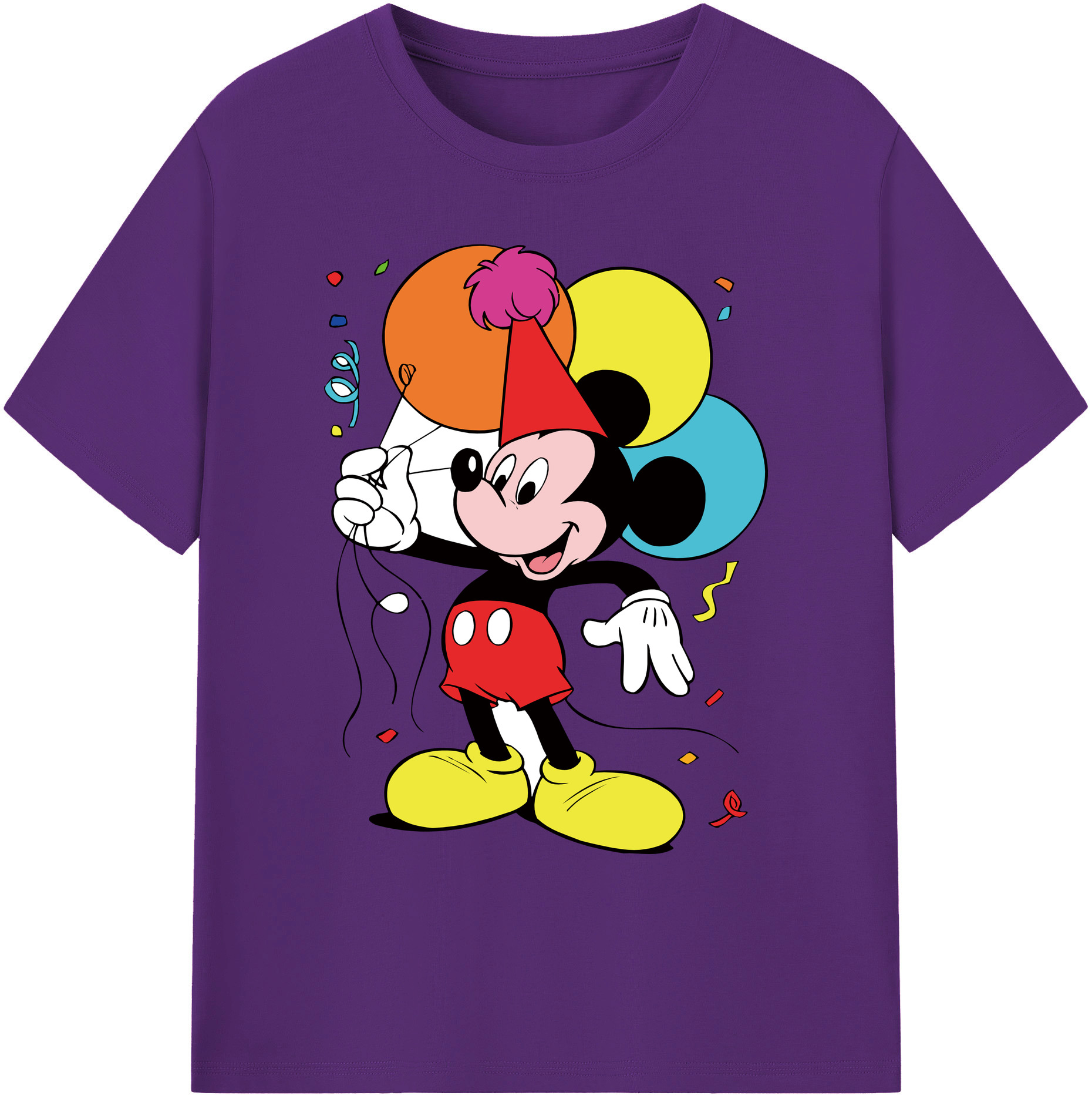 ミッキーマウス Mickey Mouse 綿100％ メンズ半袖Tシャツ｜肌触りやわらか＆通気性