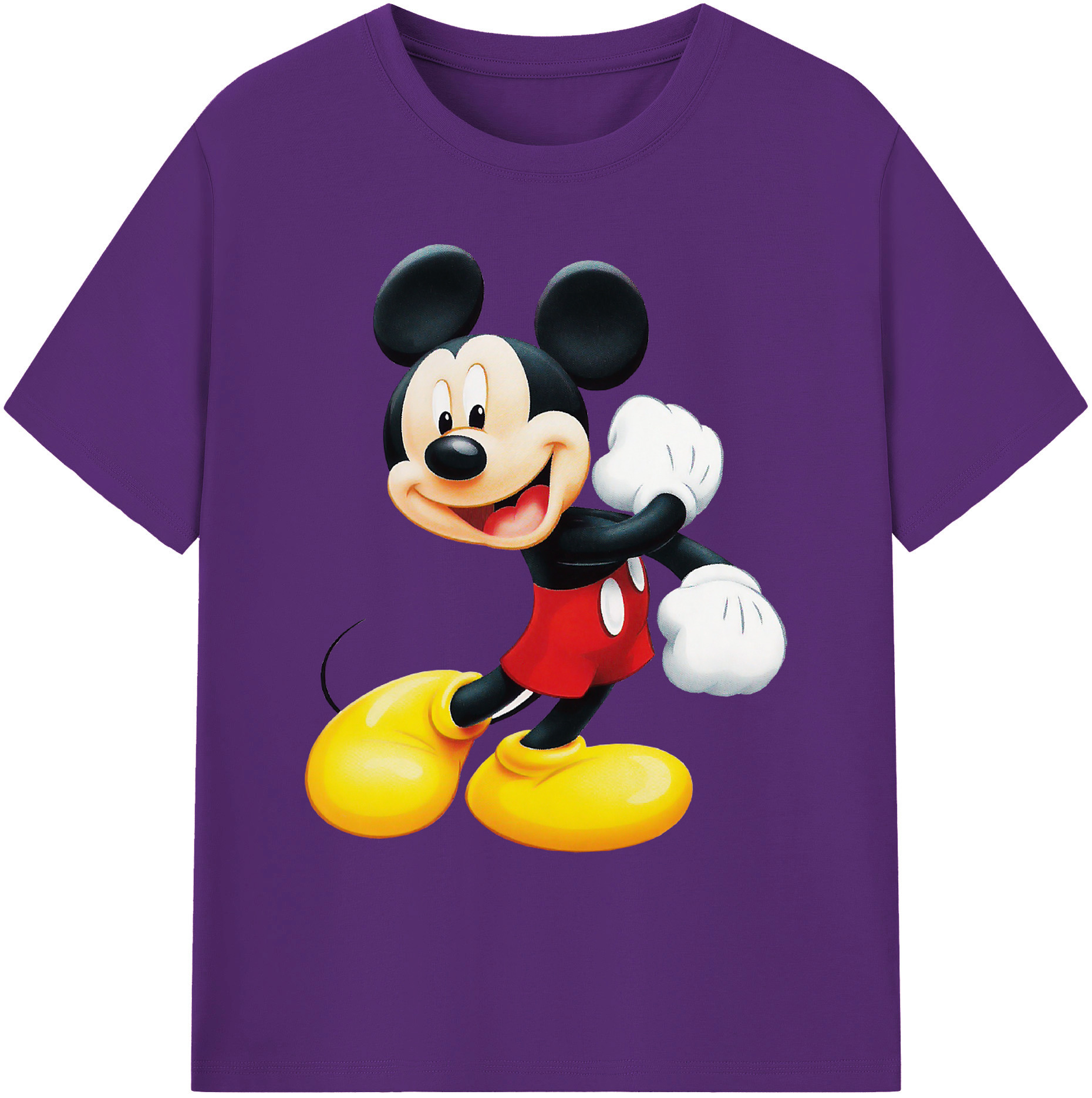 ミッキーマウス Mickey Mouse 綿100％ メンズ半袖Tシャツ｜肌触りやわらか＆通気性