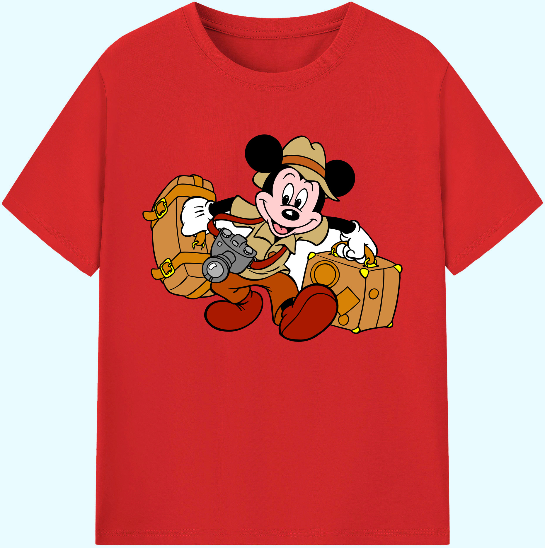 ミッキーマウス Mickey Mouse 綿100％ メンズ半袖Tシャツ｜肌触りやわらか＆通気性