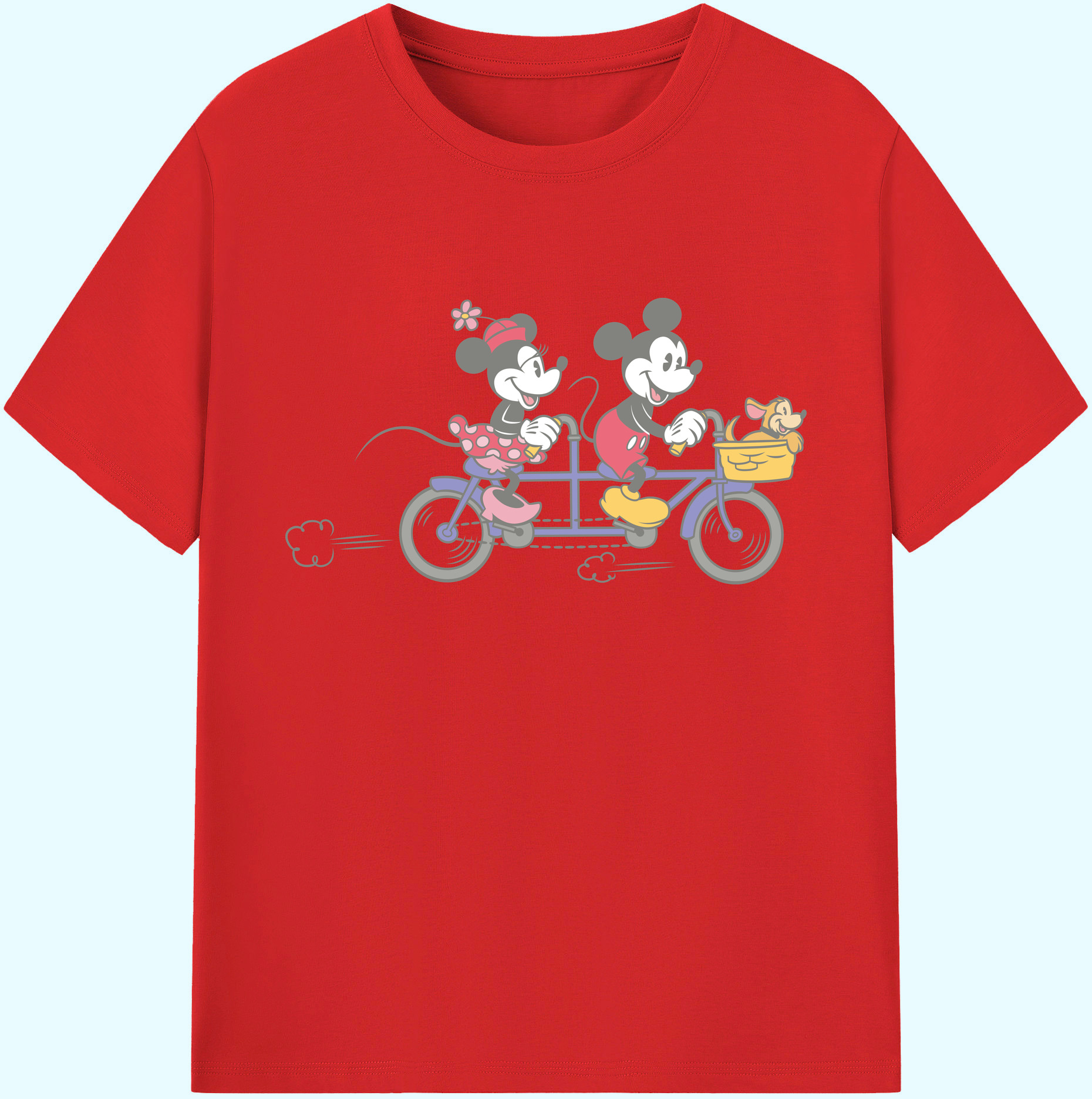ミッキーマウス Mickey Mouse 綿100％ メンズ半袖Tシャツ｜肌触りやわらか＆通気性