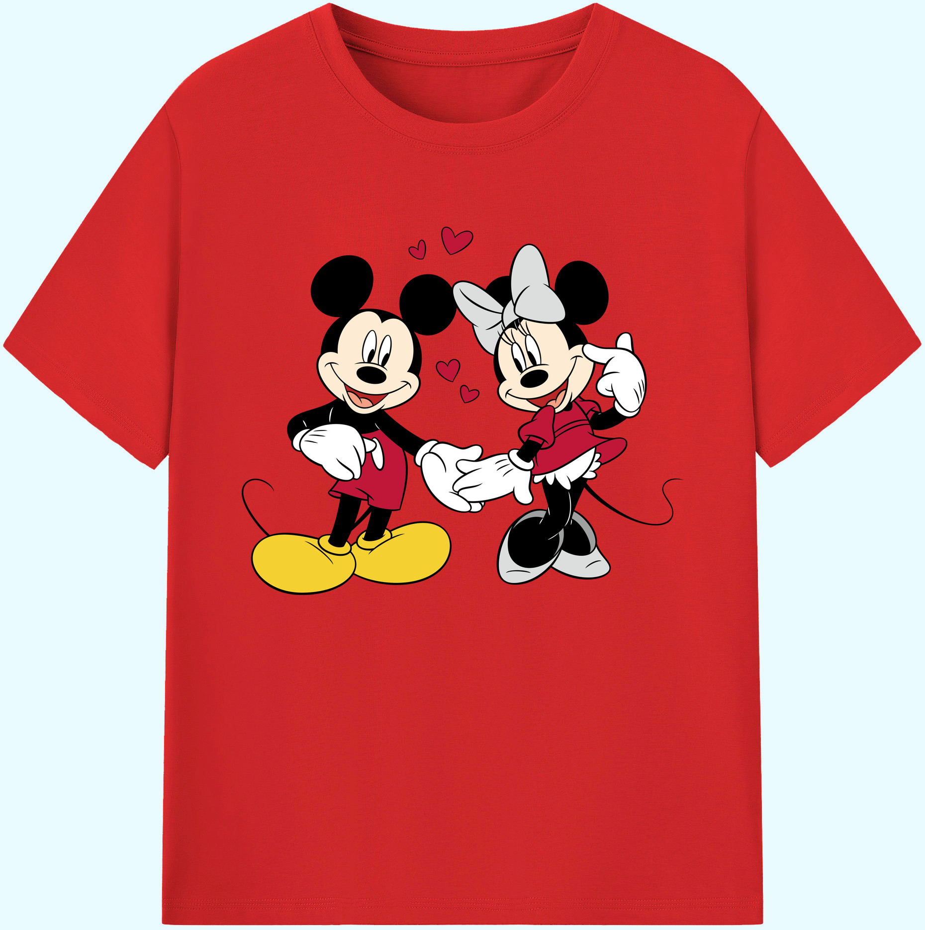 ミッキーマウス Mickey Mouse 綿100％ メンズ半袖Tシャツ｜肌触りやわらか＆通気性