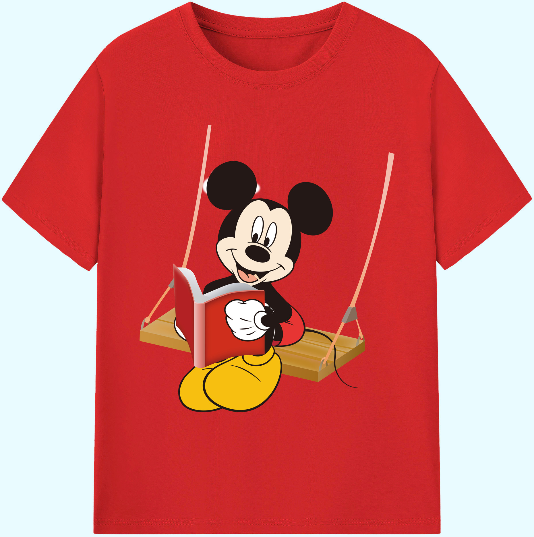 ミッキーマウス Mickey Mouse 綿100％ メンズ半袖Tシャツ｜肌触りやわらか＆通気性