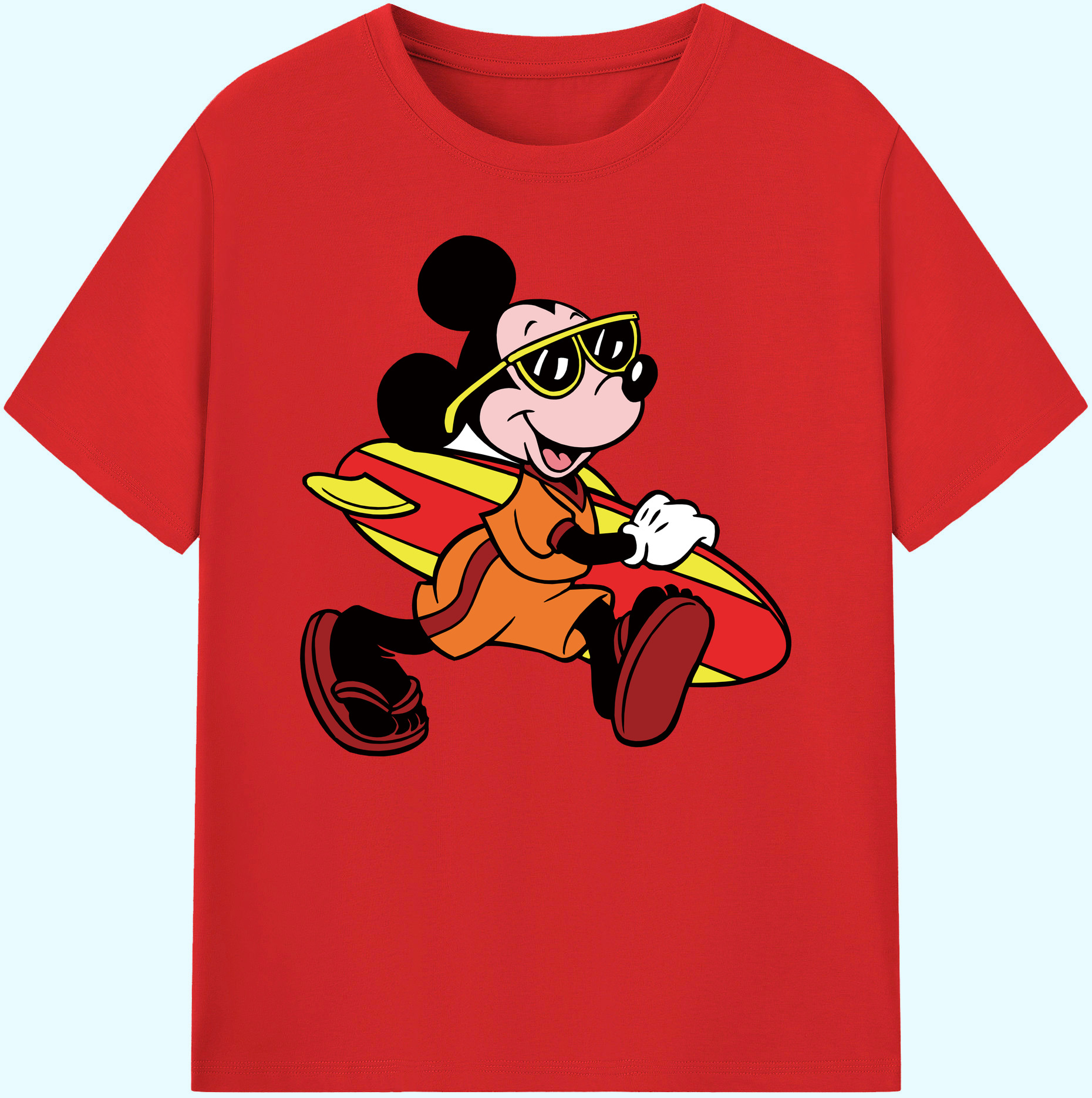 ミッキーマウス Mickey Mouse 綿100％ メンズ半袖Tシャツ｜肌触りやわらか＆通気性
