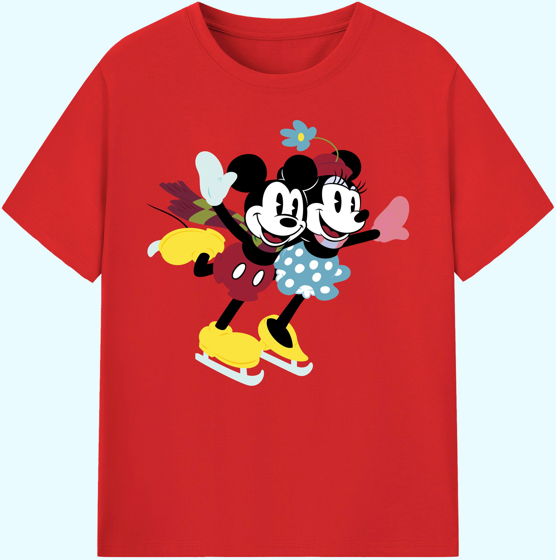 ミッキーマウス Mickey Mouse 綿100％ メンズ半袖Tシャツ｜肌触りやわらか＆通気性