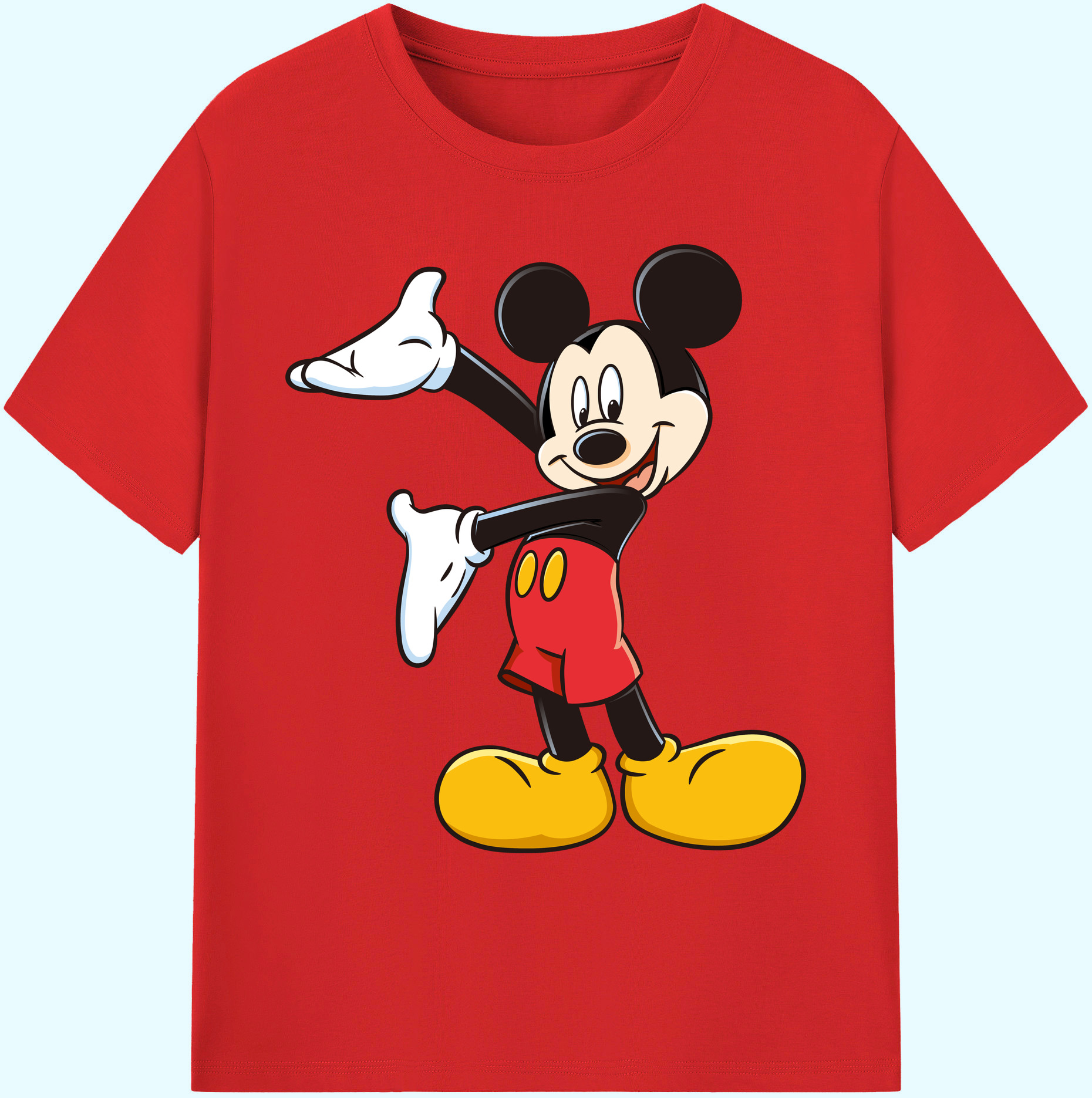 ミッキーマウス Mickey Mouse 綿100％ メンズ半袖Tシャツ｜肌触りやわらか＆通気性