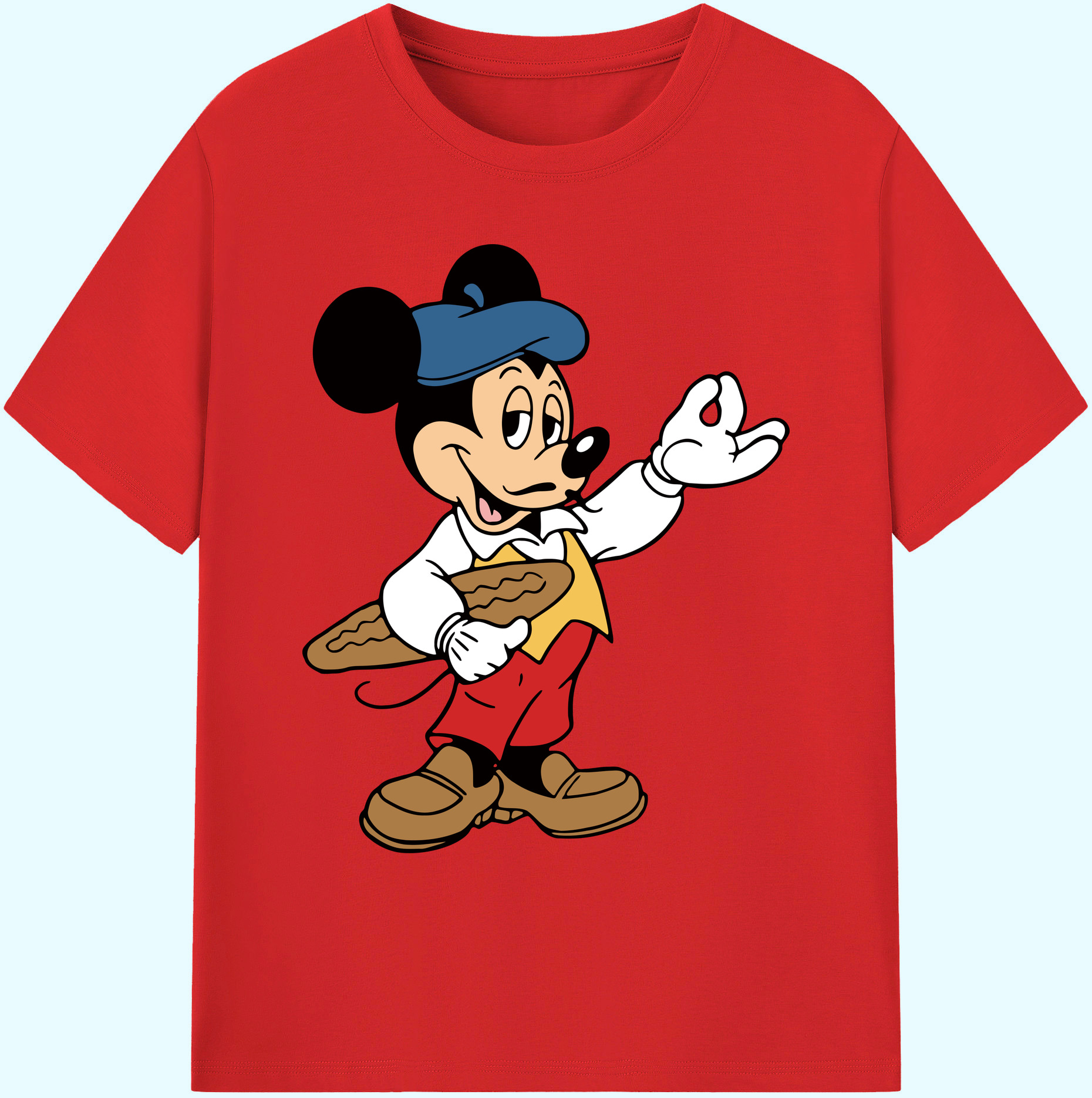 ミッキーマウス Mickey Mouse 綿100％ メンズ半袖Tシャツ｜肌触りやわらか＆通気性