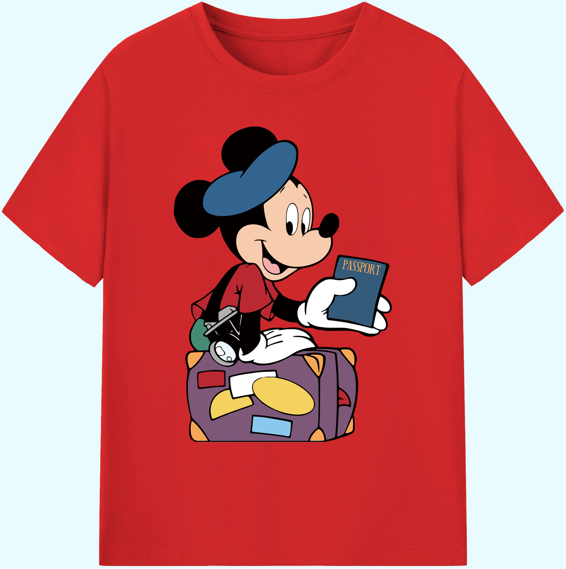 ミッキーマウス Mickey Mouse 綿100％ メンズ半袖Tシャツ｜肌触りやわらか＆通気性