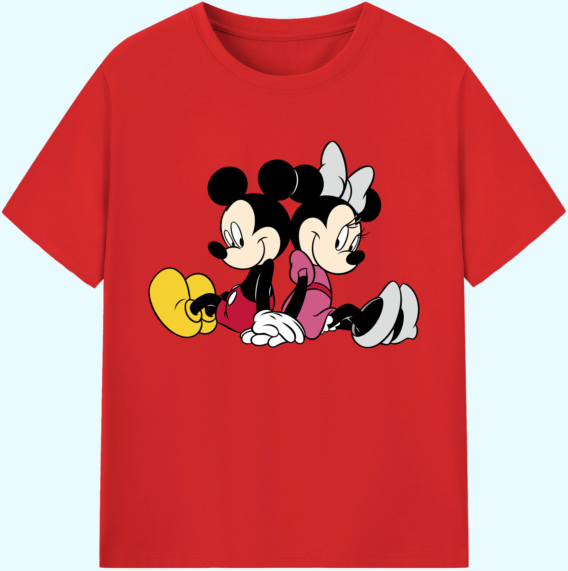 ミッキーマウス Mickey Mouse 綿100％ メンズ半袖Tシャツ｜肌触りやわらか＆通気性