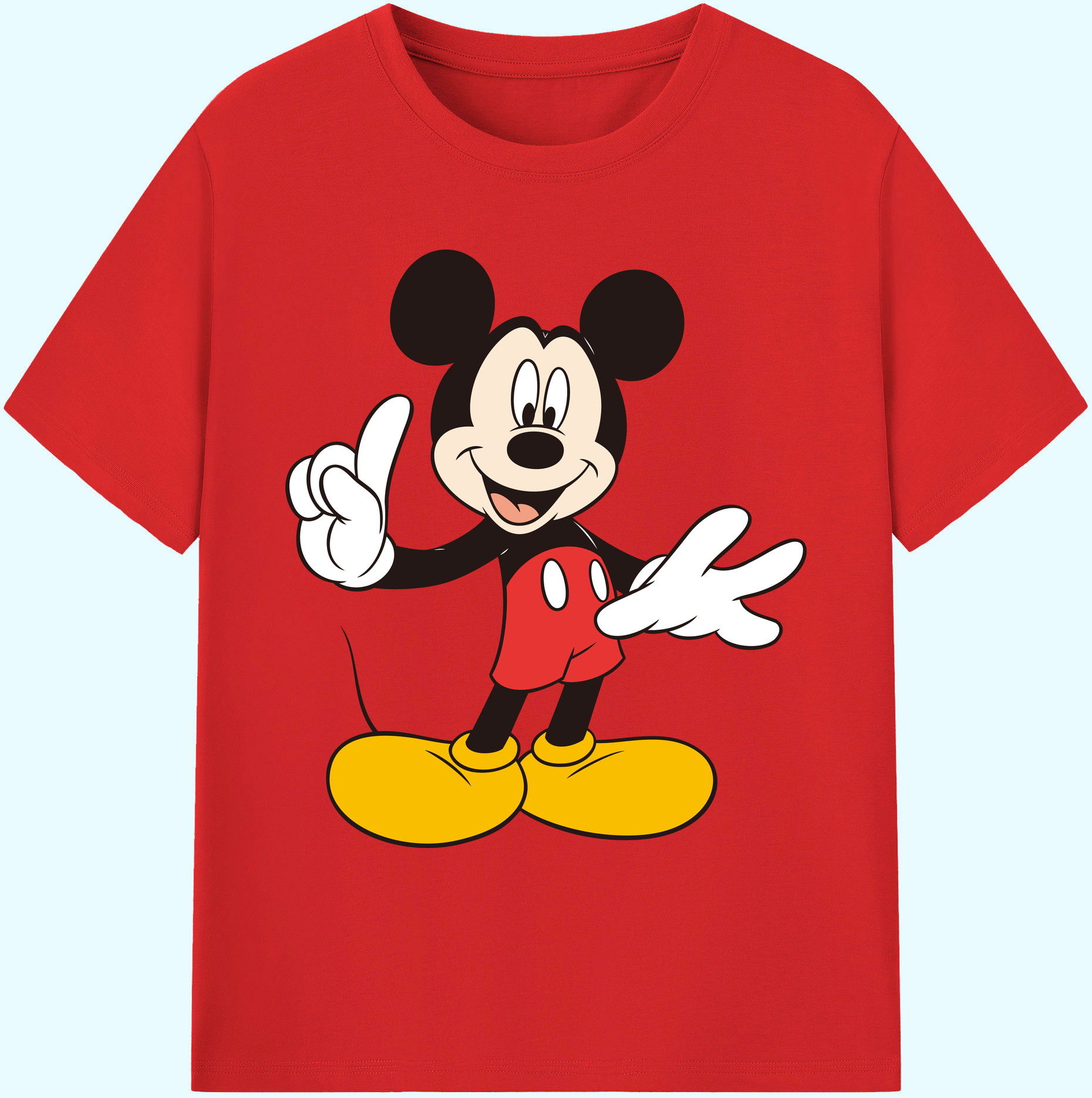 ミッキーマウス Mickey Mouse 綿100％ メンズ半袖Tシャツ｜肌触りやわらか＆通気性
