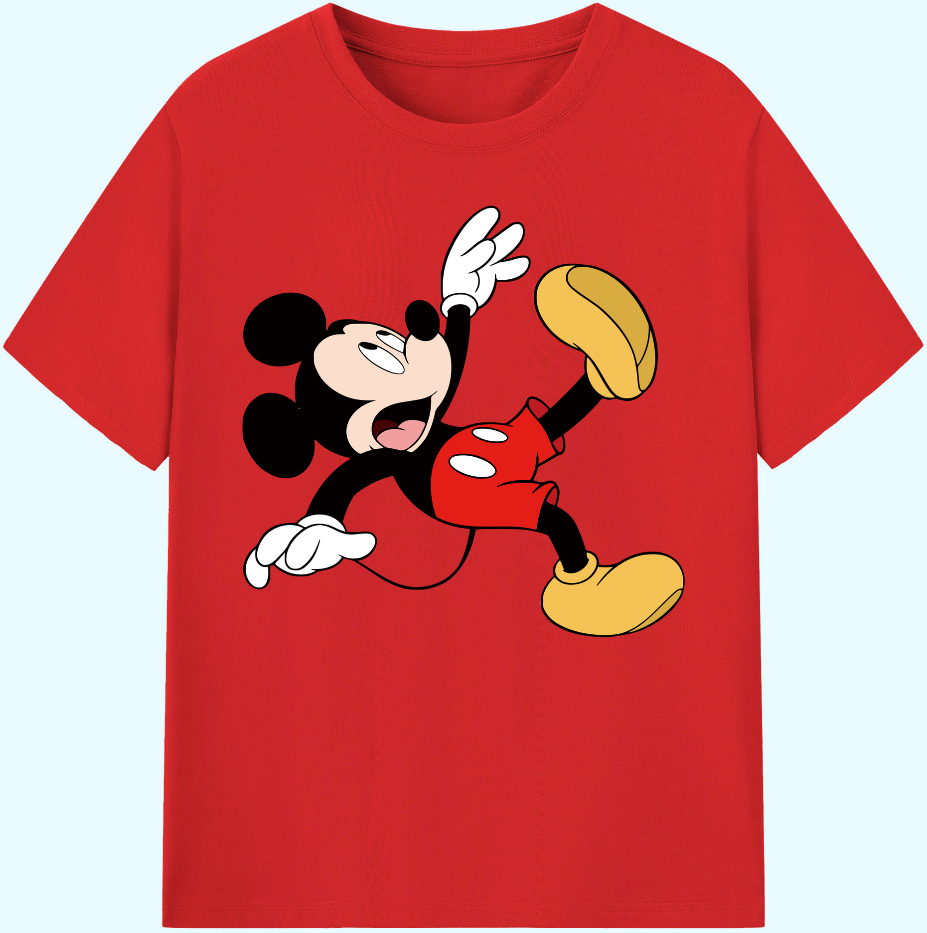 ミッキーマウス Mickey Mouse 綿100％ メンズ半袖Tシャツ｜肌触りやわらか＆通気性