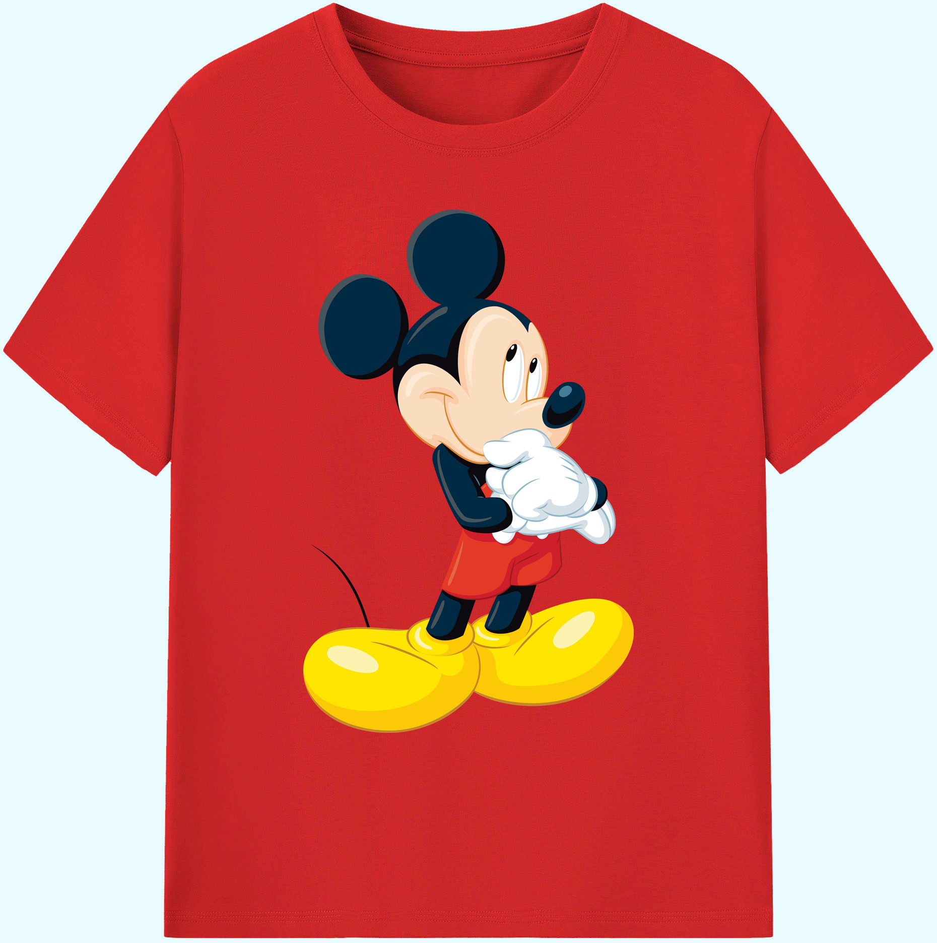 ミッキーマウス Mickey Mouse 綿100％ メンズ半袖Tシャツ｜肌触りやわらか＆通気性