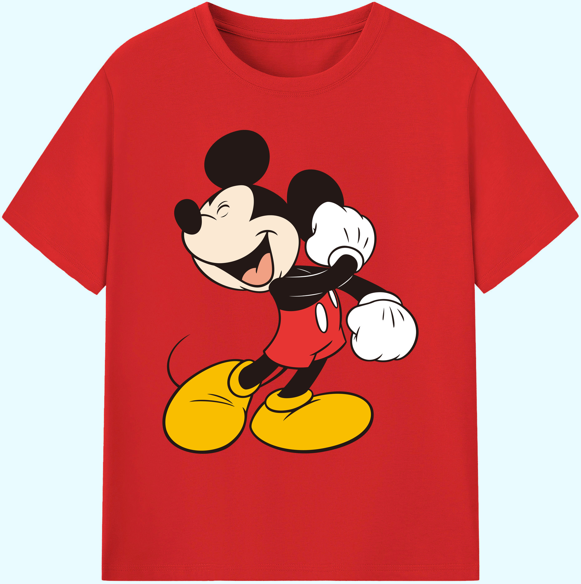 ミッキーマウス Mickey Mouse 綿100％ メンズ半袖Tシャツ｜肌触りやわらか＆通気性