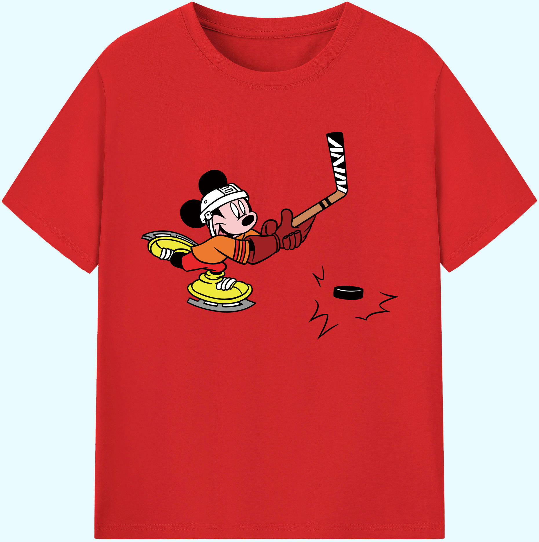 ミッキーマウス Mickey Mouse 綿100％ メンズ半袖Tシャツ｜肌触りやわらか＆通気性