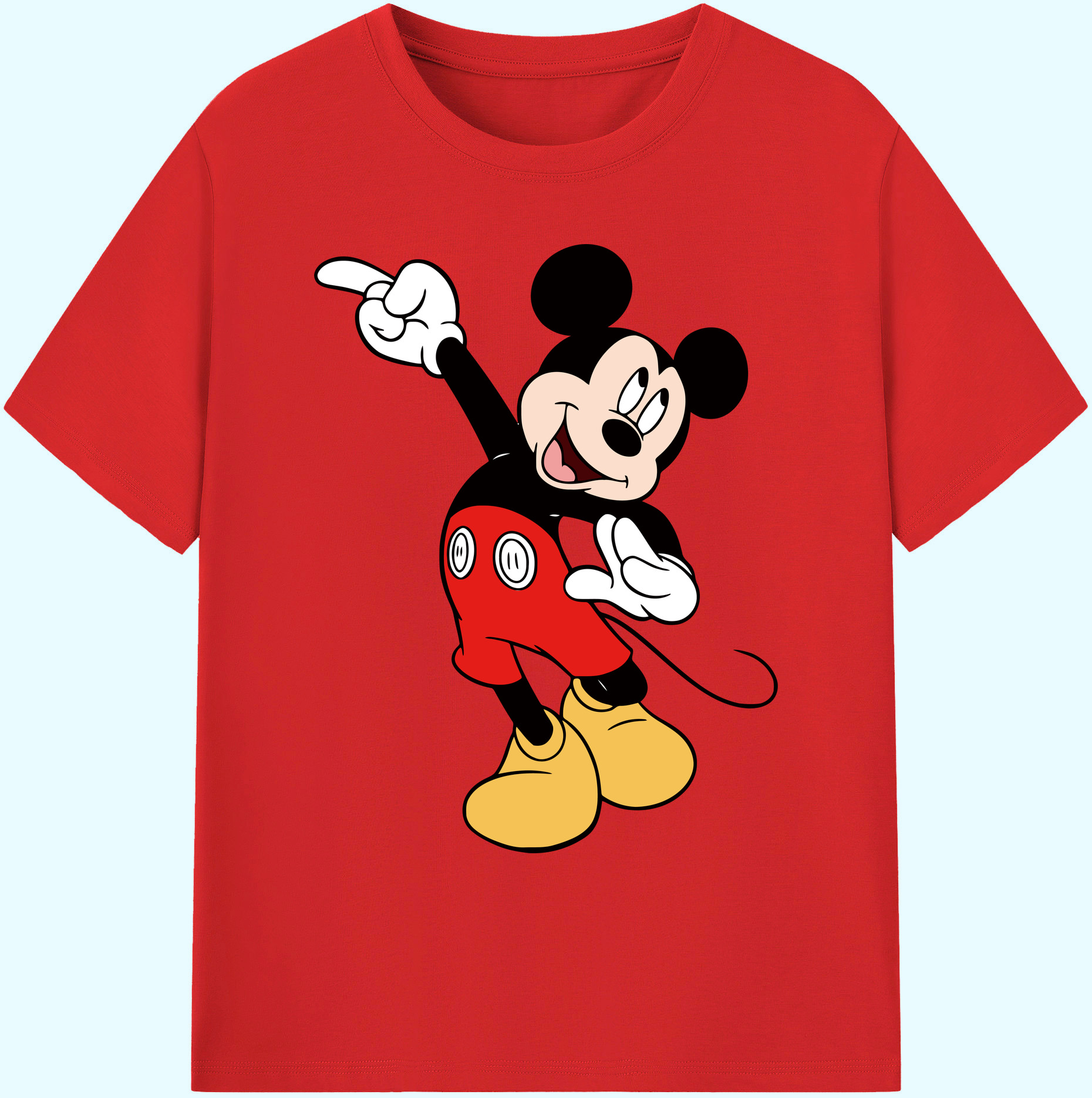 ミッキーマウス Mickey Mouse 綿100％ メンズ半袖Tシャツ｜肌触りやわらか＆通気性