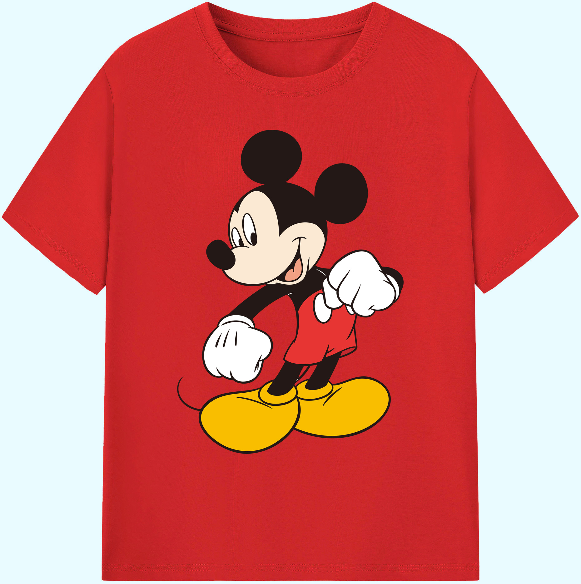 ミッキーマウス Mickey Mouse 綿100％ メンズ半袖Tシャツ｜肌触りやわらか＆通気性