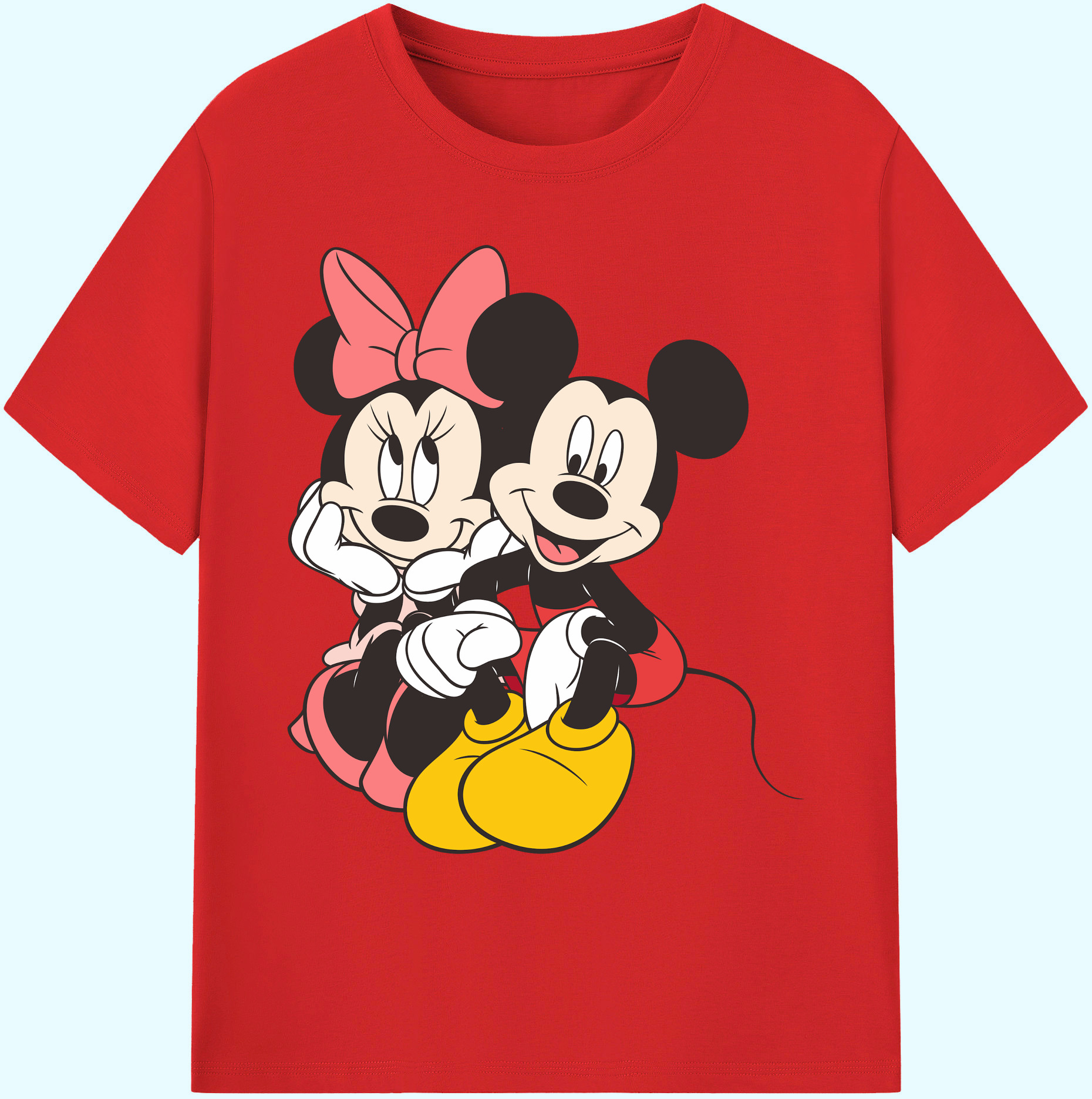 ミッキーマウス Mickey Mouse 綿100％ メンズ半袖Tシャツ｜肌触りやわらか＆通気性