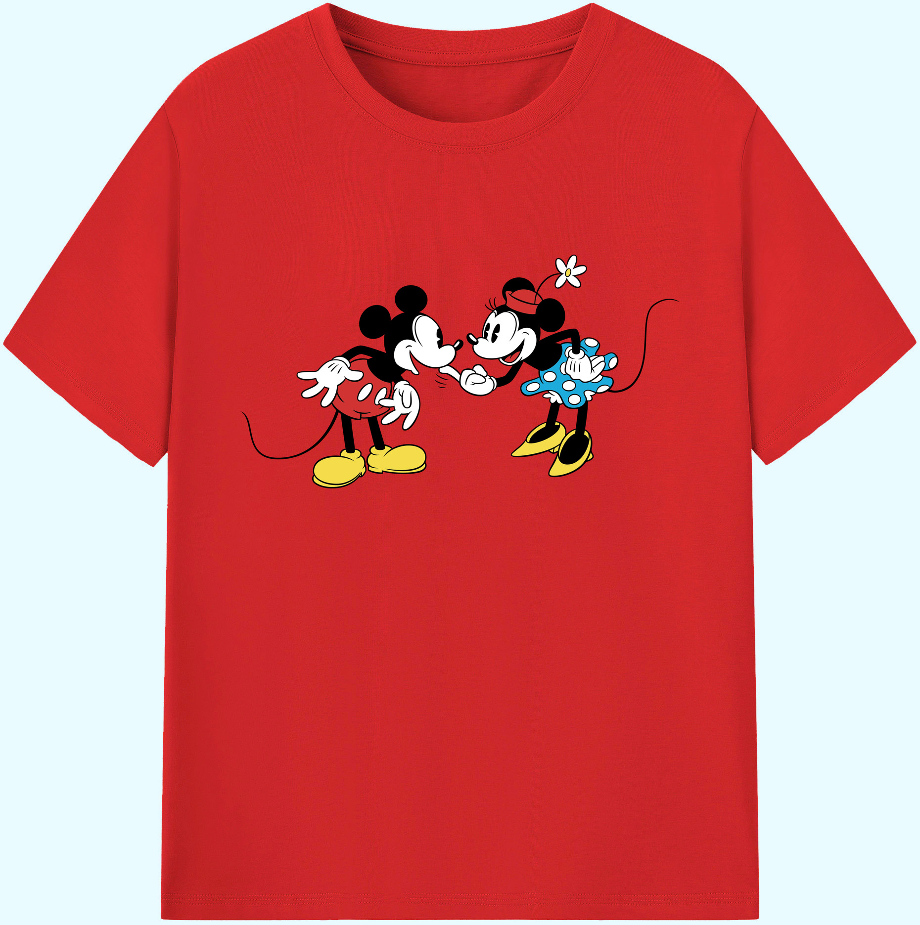 ミッキーマウス Mickey Mouse 綿100％ メンズ半袖Tシャツ｜肌触りやわらか＆通気性