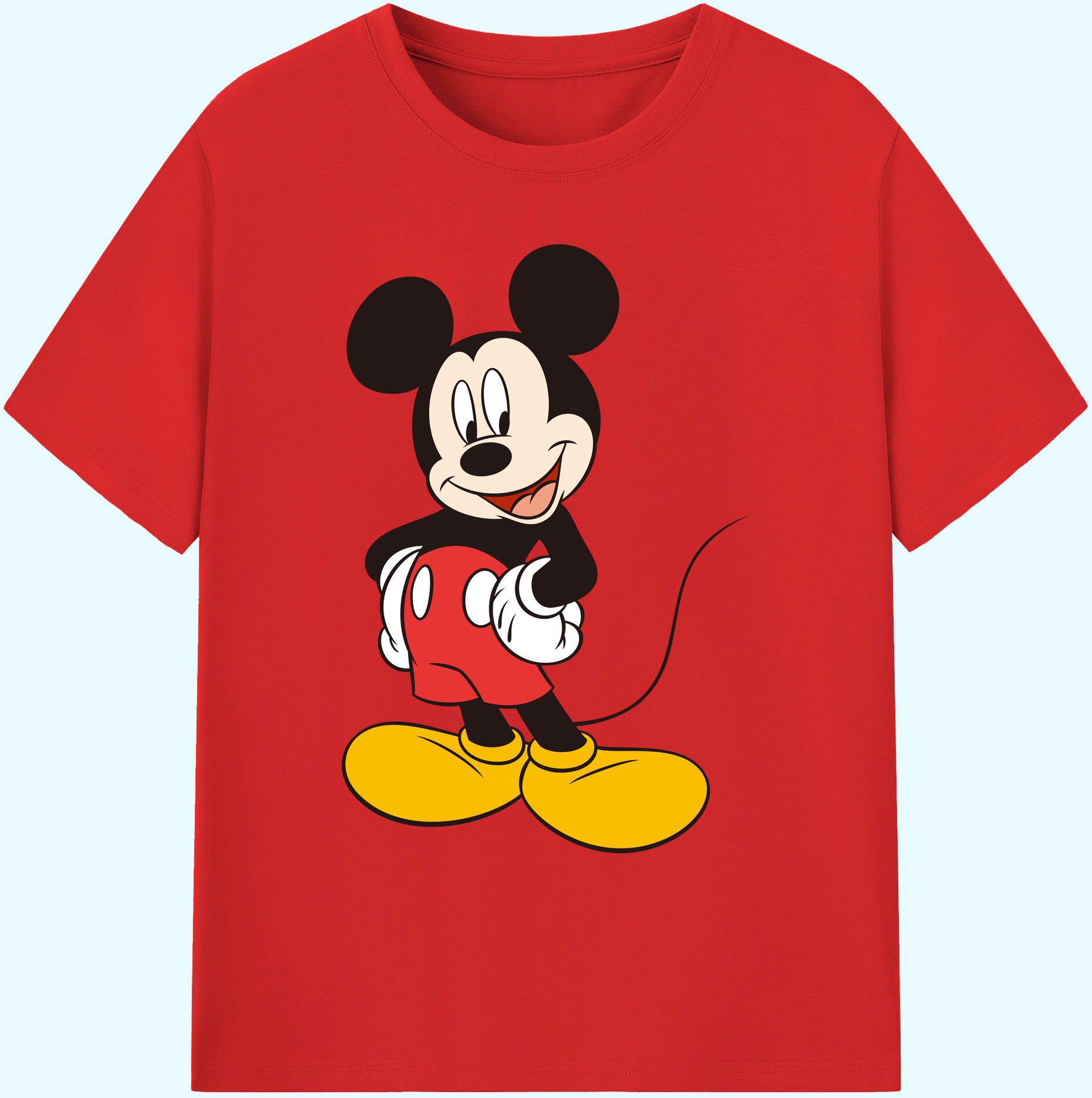ミッキーマウス Mickey Mouse 綿100％ メンズ半袖Tシャツ｜肌触りやわらか＆通気性
