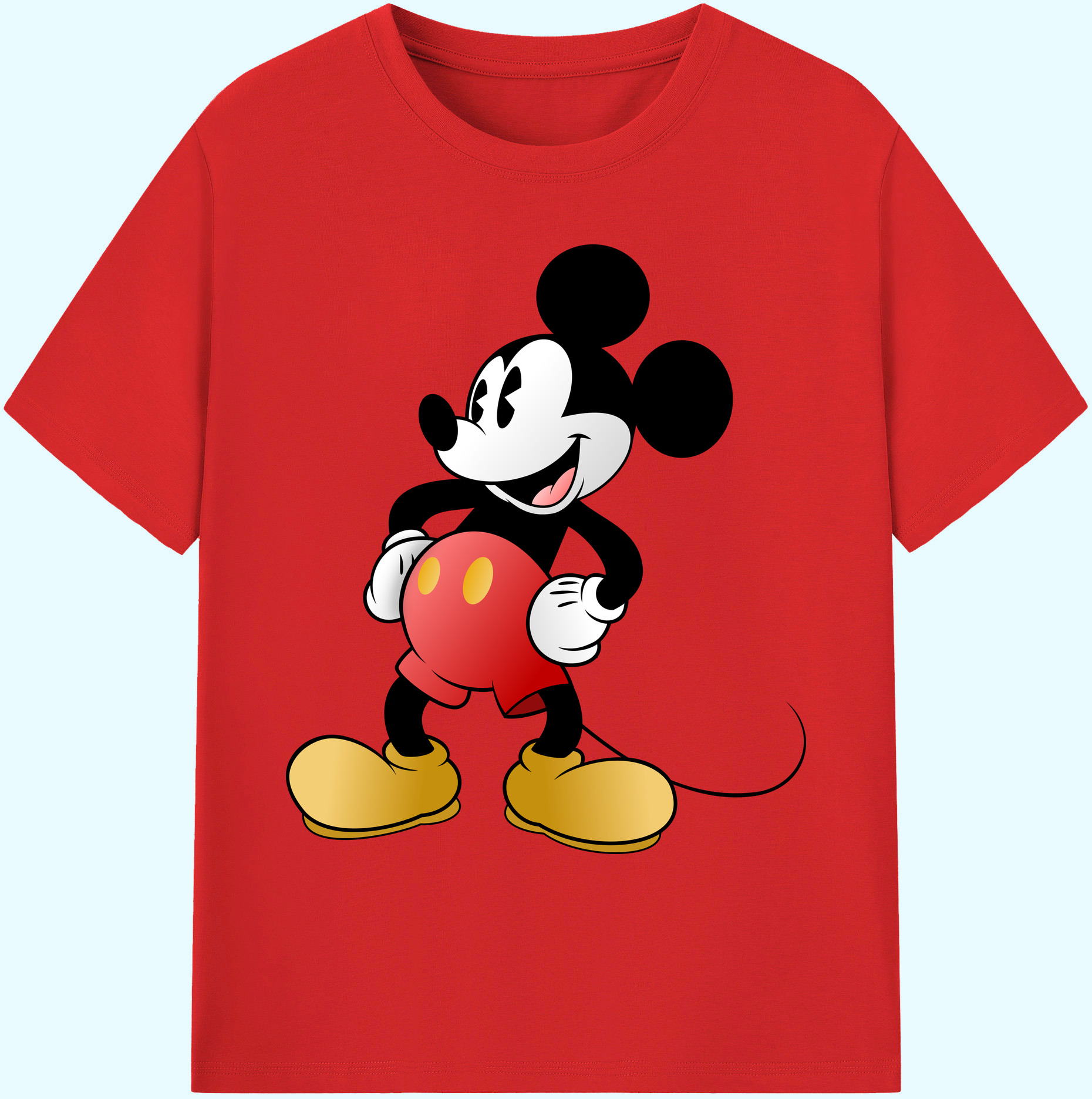 ミッキーマウス Mickey Mouse 綿100％ メンズ半袖Tシャツ｜肌触りやわらか＆通気性