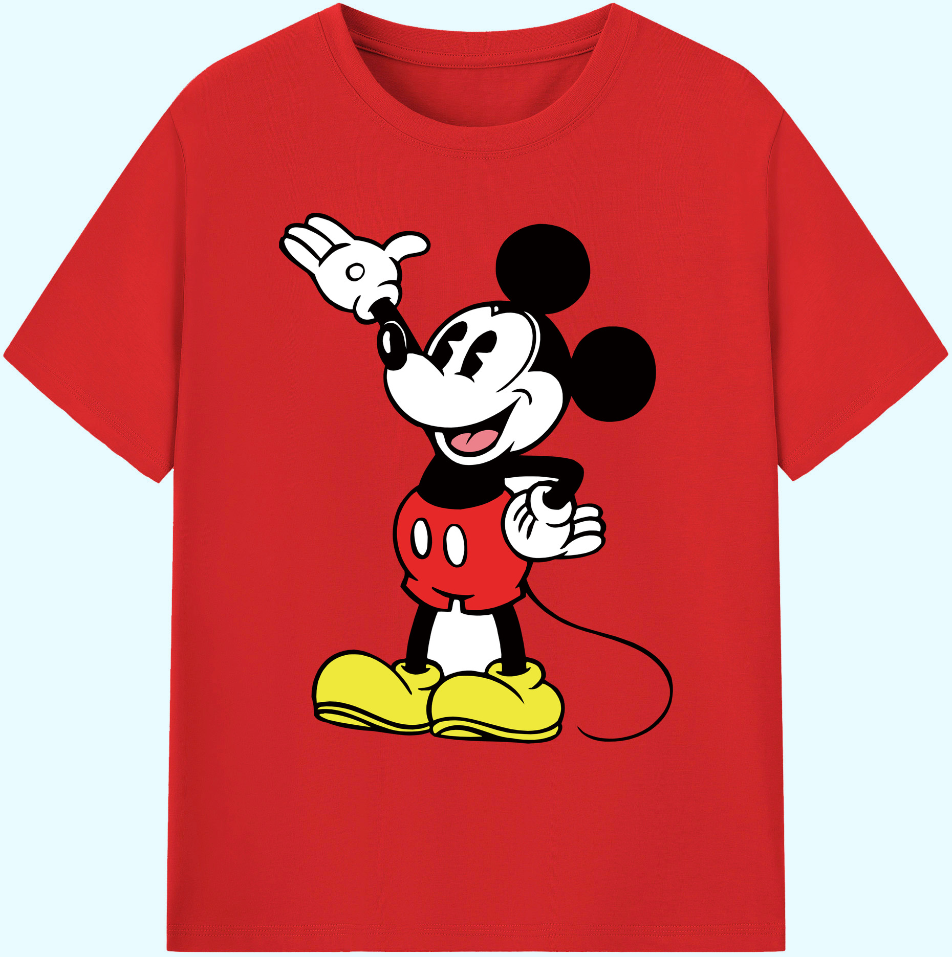 ミッキーマウス Mickey Mouse 綿100％ メンズ半袖Tシャツ｜肌触りやわらか＆通気性