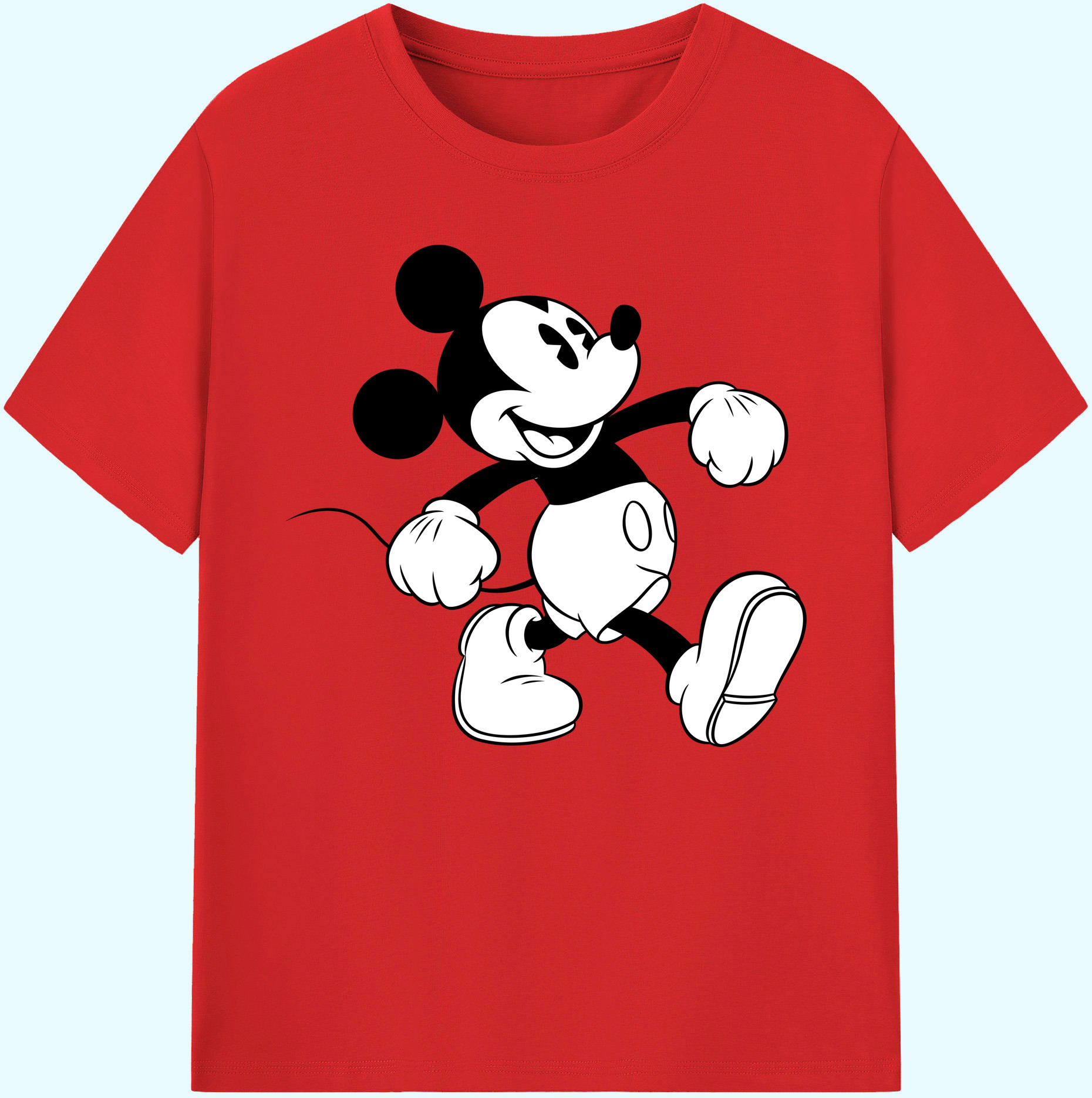 ミッキーマウス Mickey Mouse 綿100％ メンズ半袖Tシャツ｜肌触りやわらか＆通気性