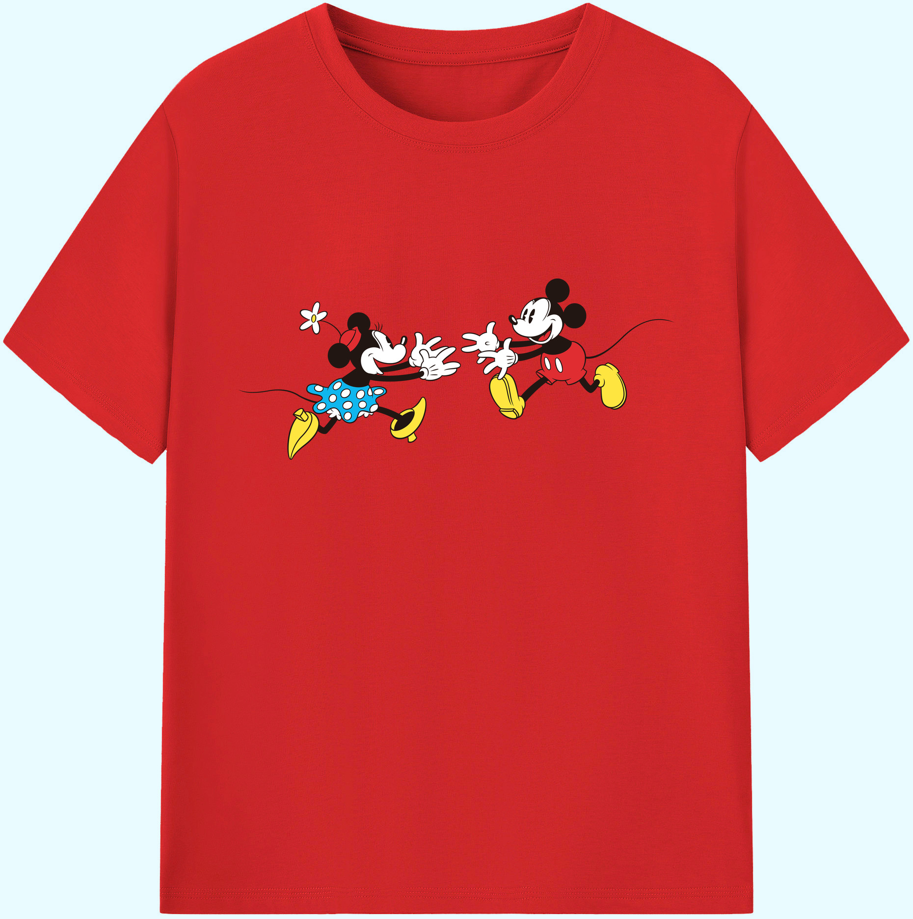 ミッキーマウス Mickey Mouse 綿100％ メンズ半袖Tシャツ｜肌触りやわらか＆通気性