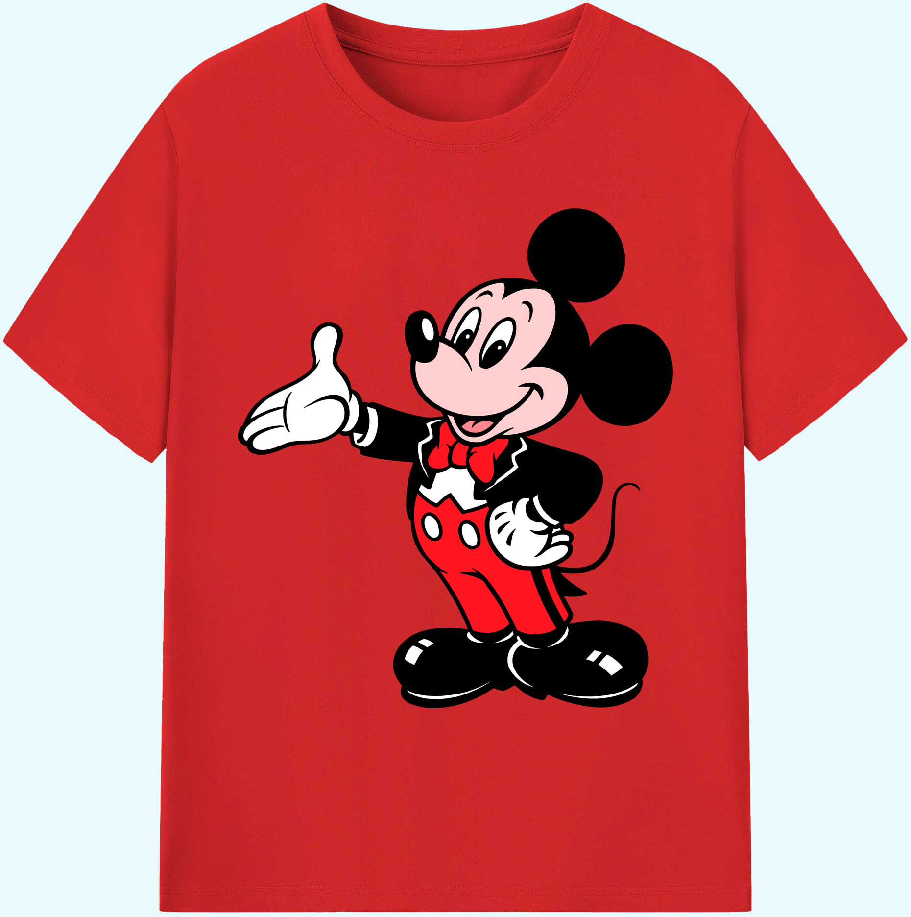 ミッキーマウス Mickey Mouse 綿100％ メンズ半袖Tシャツ｜肌触りやわらか＆通気性