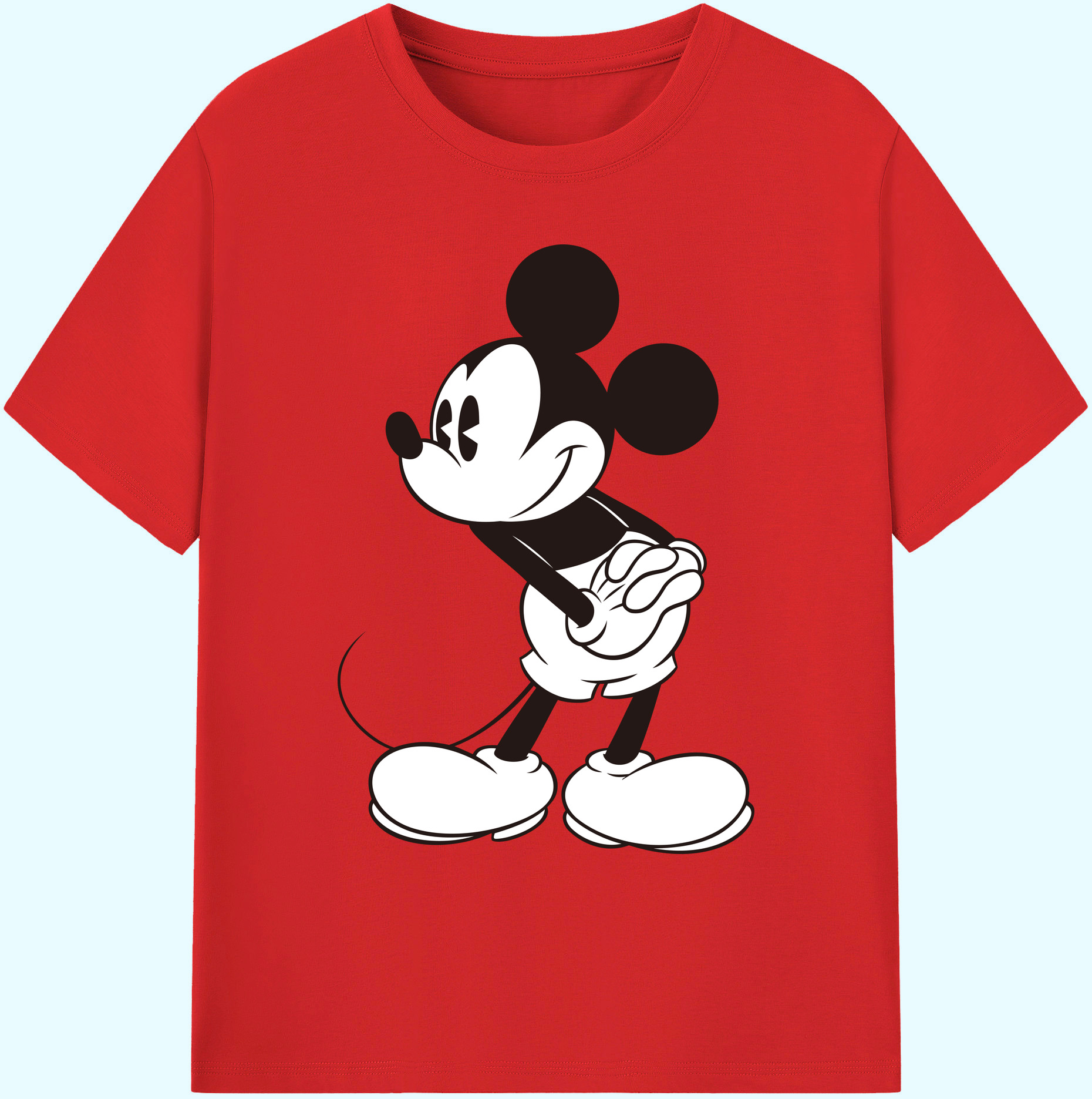 ミッキーマウス Mickey Mouse 綿100％ メンズ半袖Tシャツ｜肌触りやわらか＆通気性