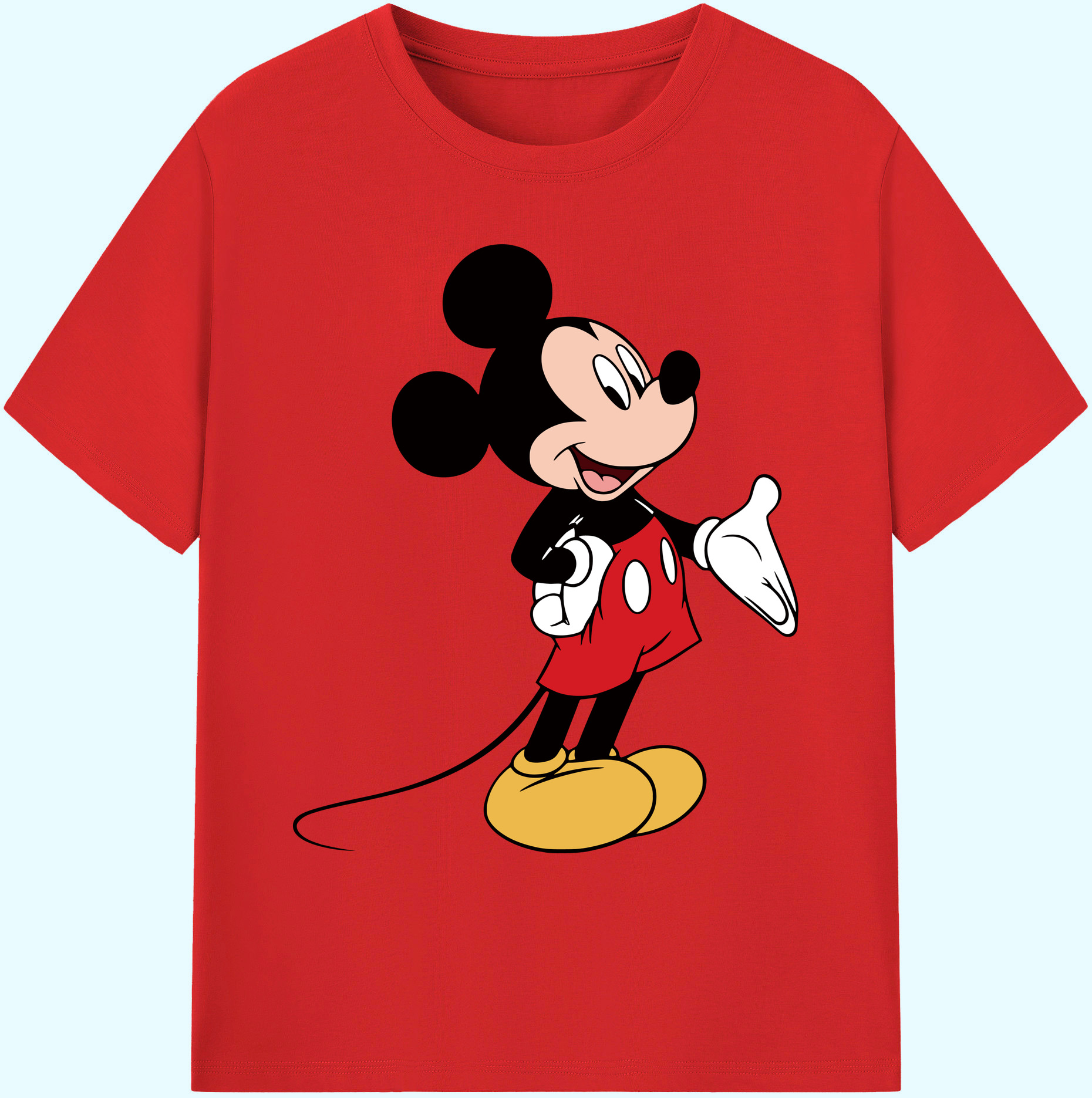 ミッキーマウス Mickey Mouse 綿100％ メンズ半袖Tシャツ｜肌触りやわらか＆通気性