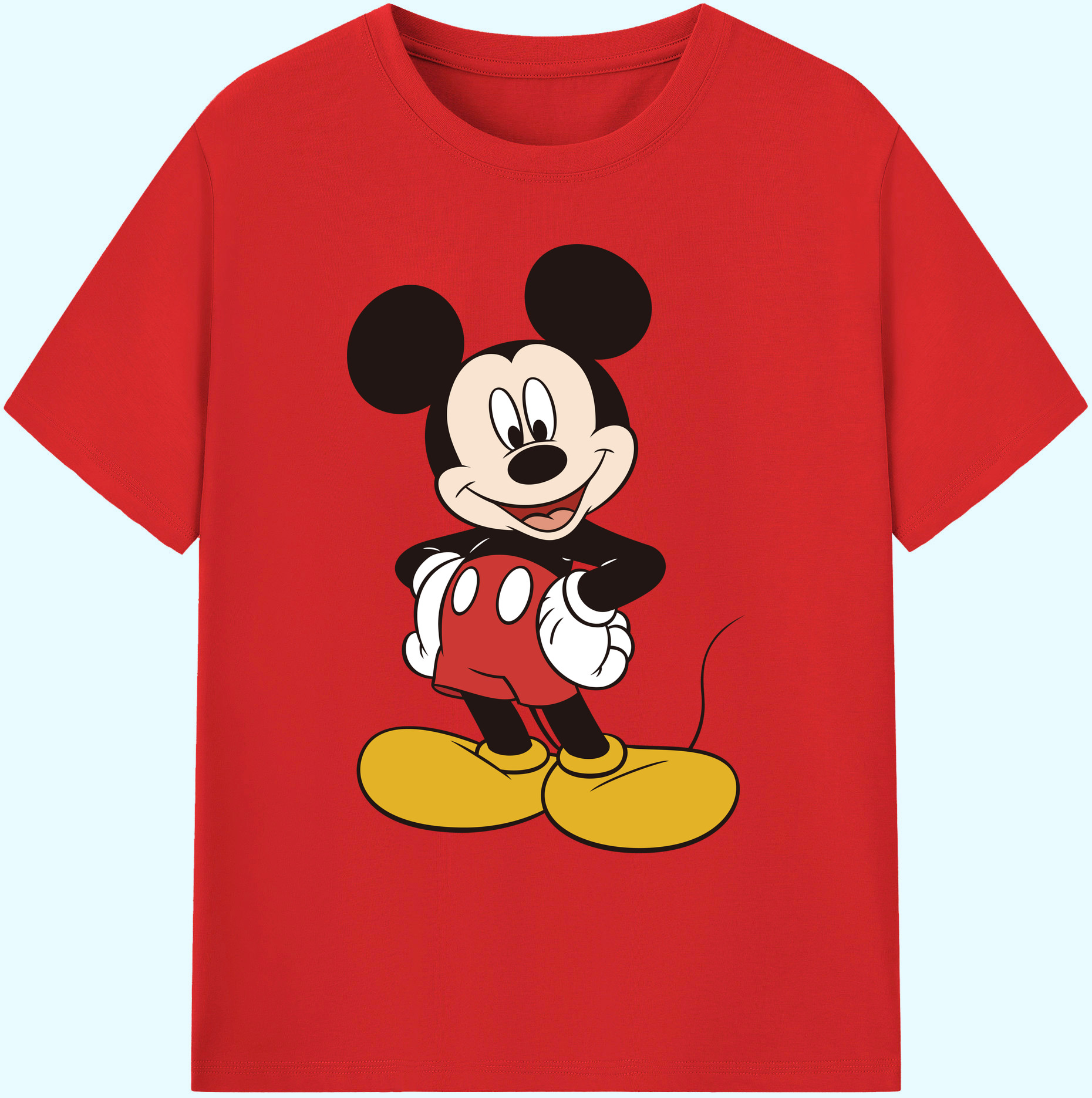 ミッキーマウス Mickey Mouse 綿100％ メンズ半袖Tシャツ｜肌触りやわらか＆通気性