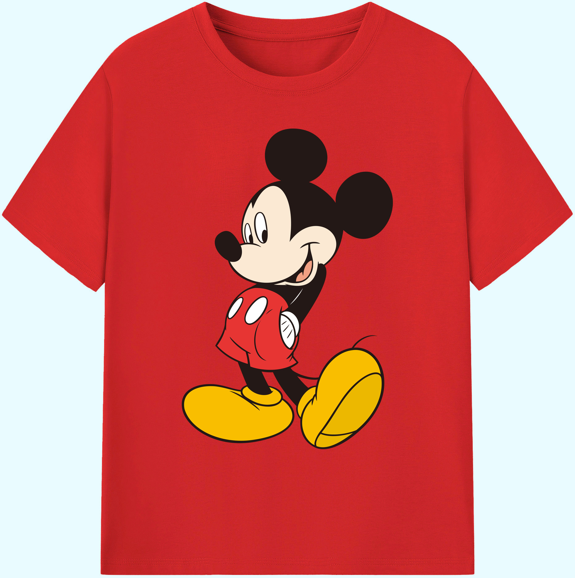 （画像用） ミッキーマウス Mickey Mouse 綿100％ メンズ半袖Tシャツ｜肌触りやわらか＆通気性