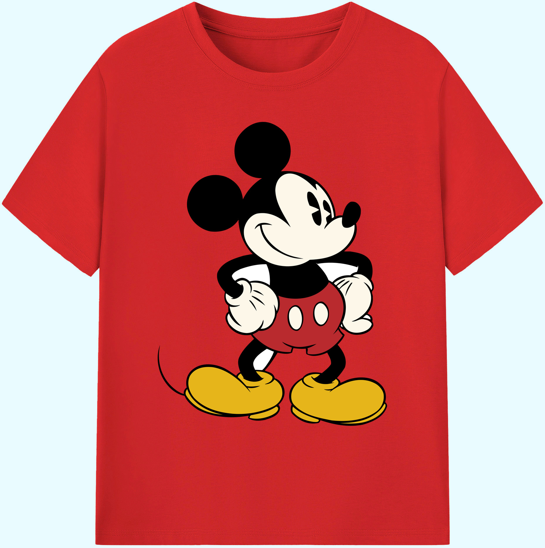 ミッキーマウス Mickey Mouse 綿100％ メンズ半袖Tシャツ｜肌触りやわらか＆通気性