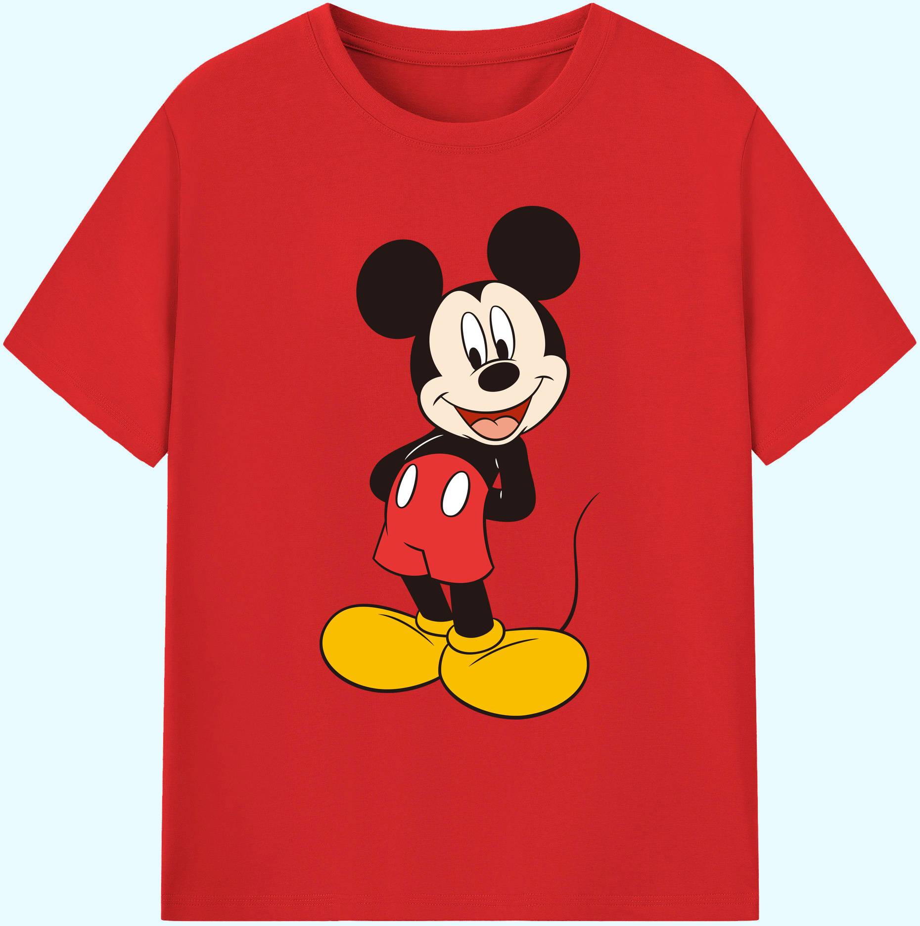 ミッキーマウス Mickey Mouse 綿100％ メンズ半袖Tシャツ｜肌触りやわらか＆通気性