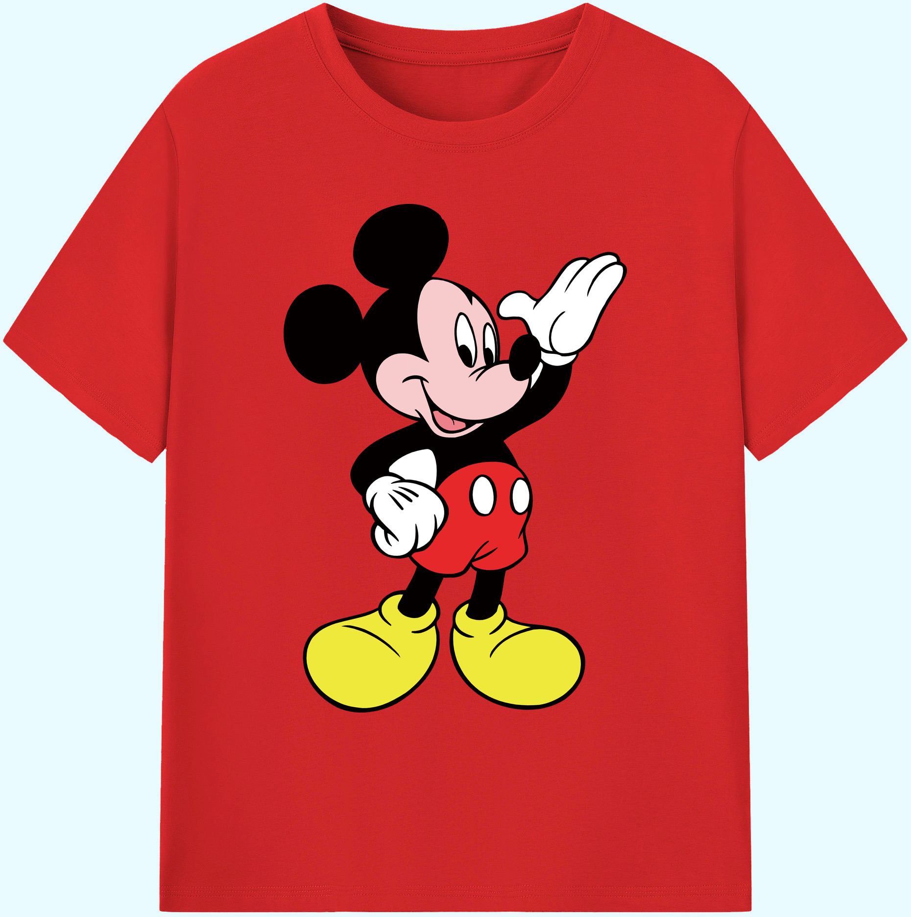 ミッキーマウス Mickey Mouse 綿100％ メンズ半袖Tシャツ｜肌触りやわらか＆通気性